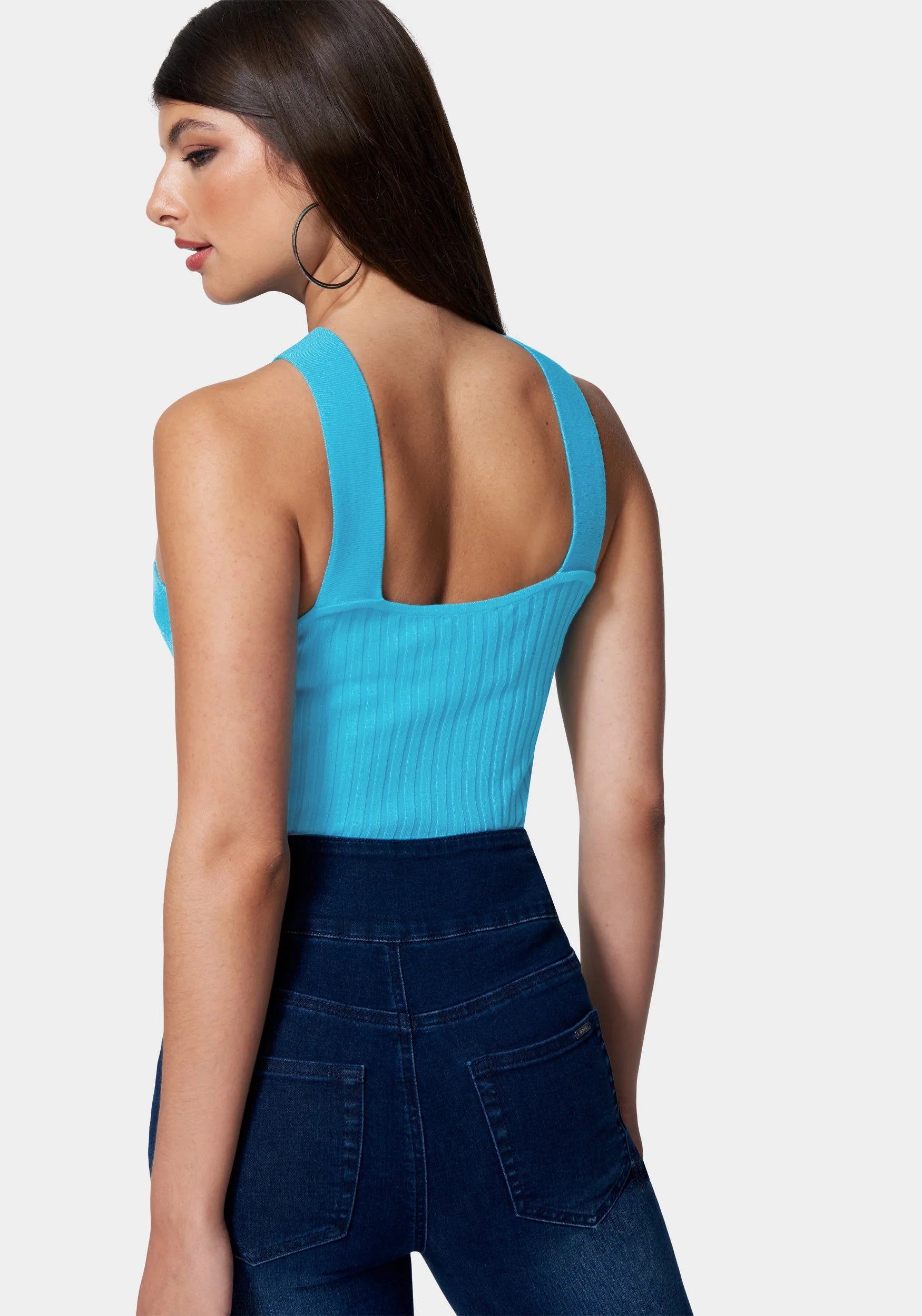 Rib Sweater Cross Front Top - Image 3