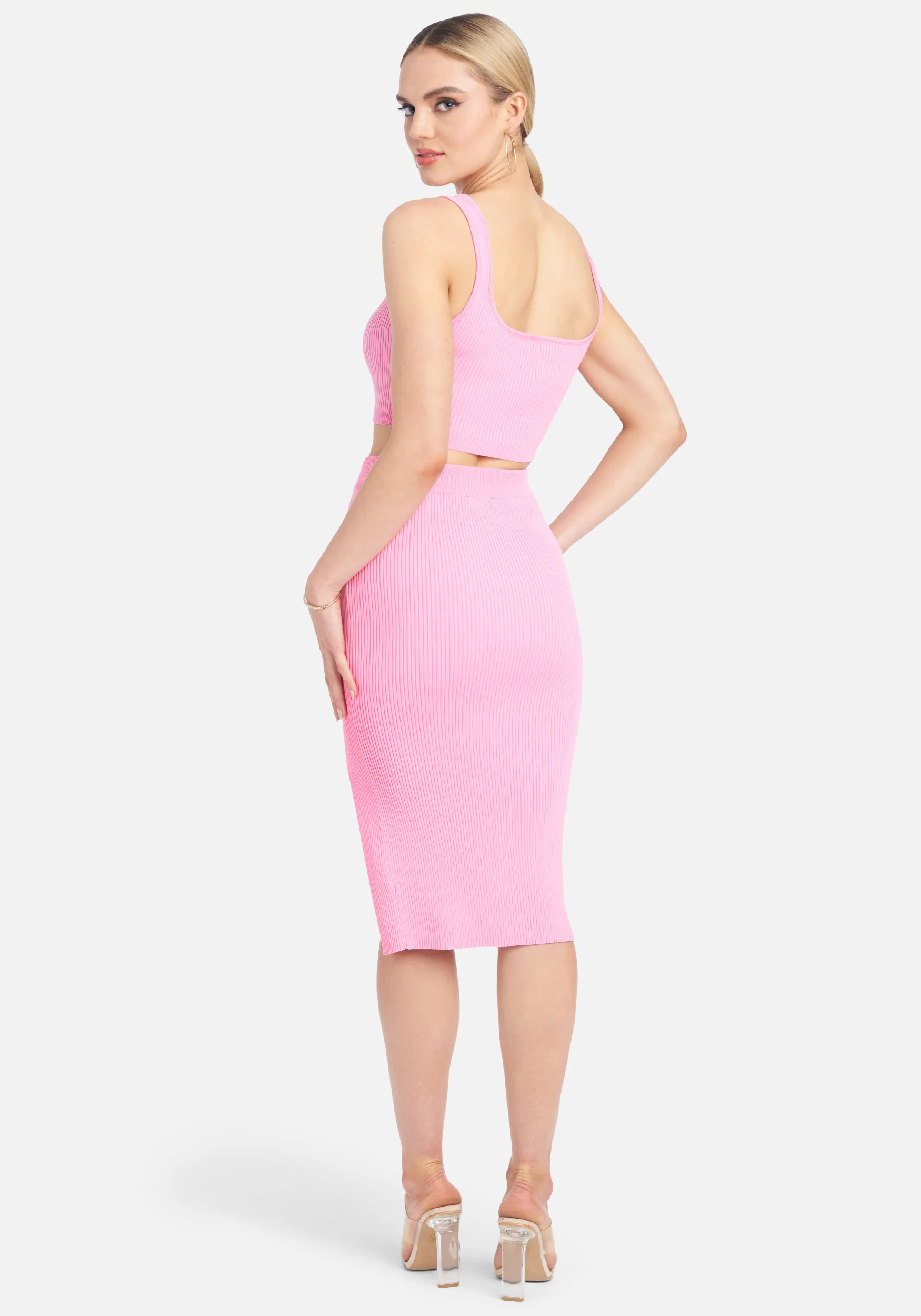 Rib Two Piece Dress - Image 3