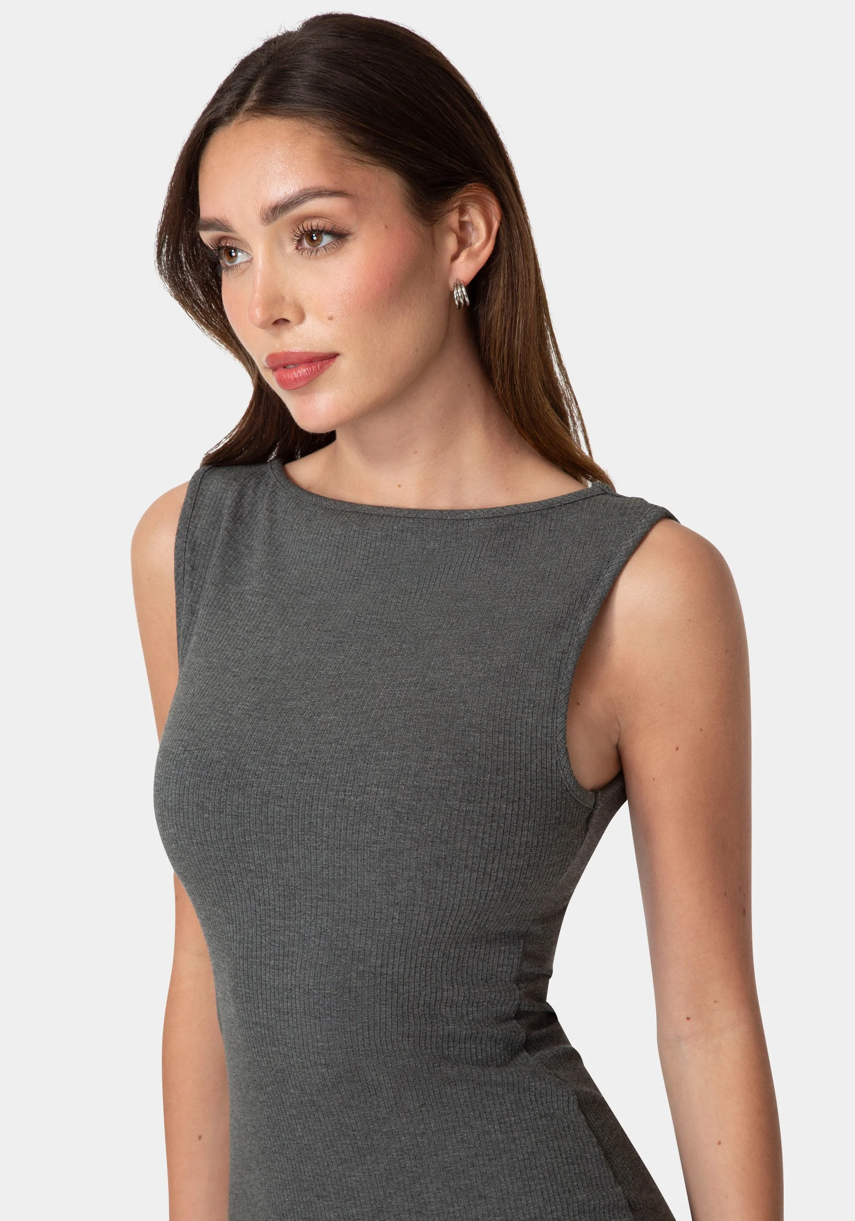 Ribbed Boatneck Mini Dress - Image 4