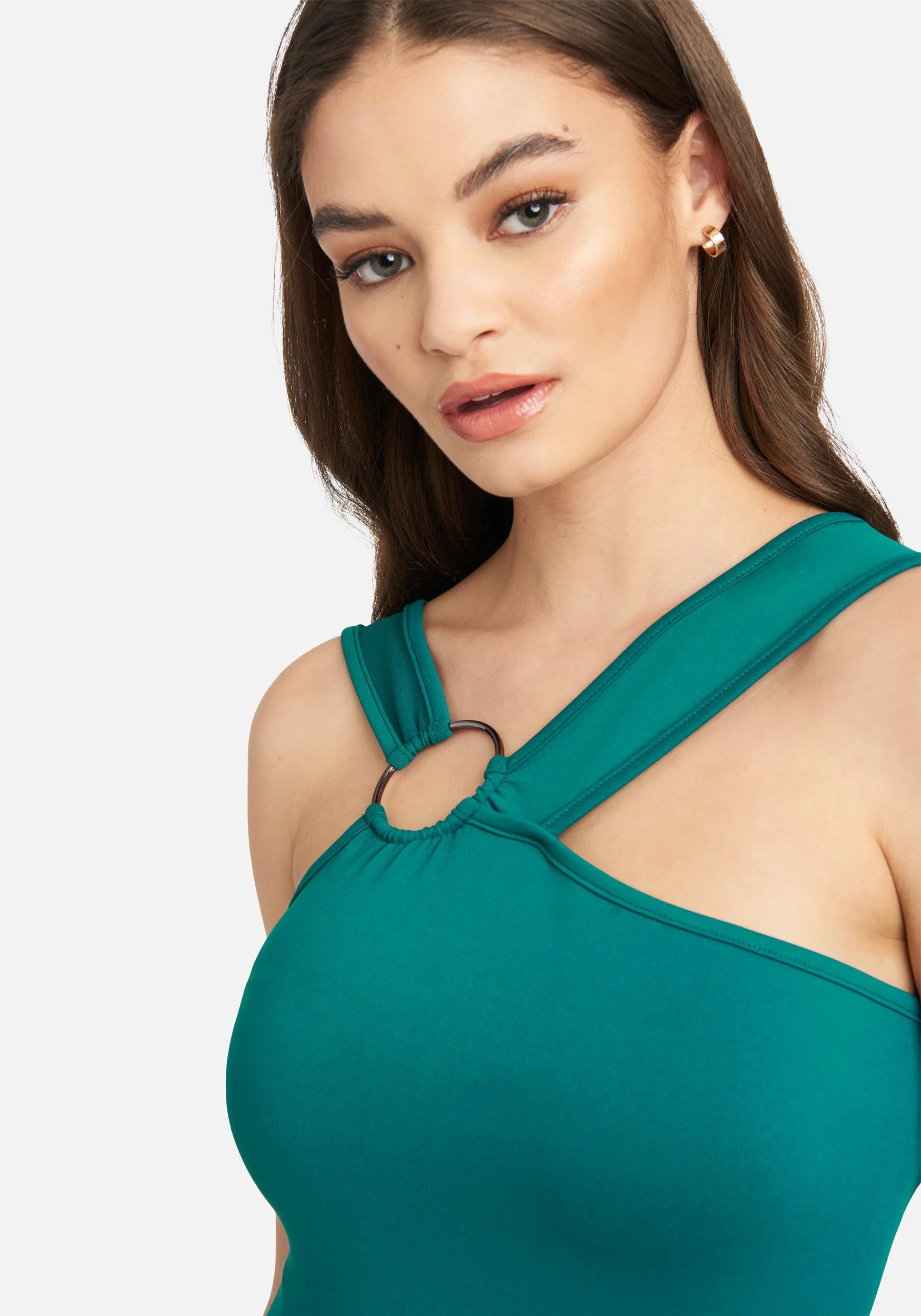 Ring Detail Asymmetrical Strappy Dress - Image 4
