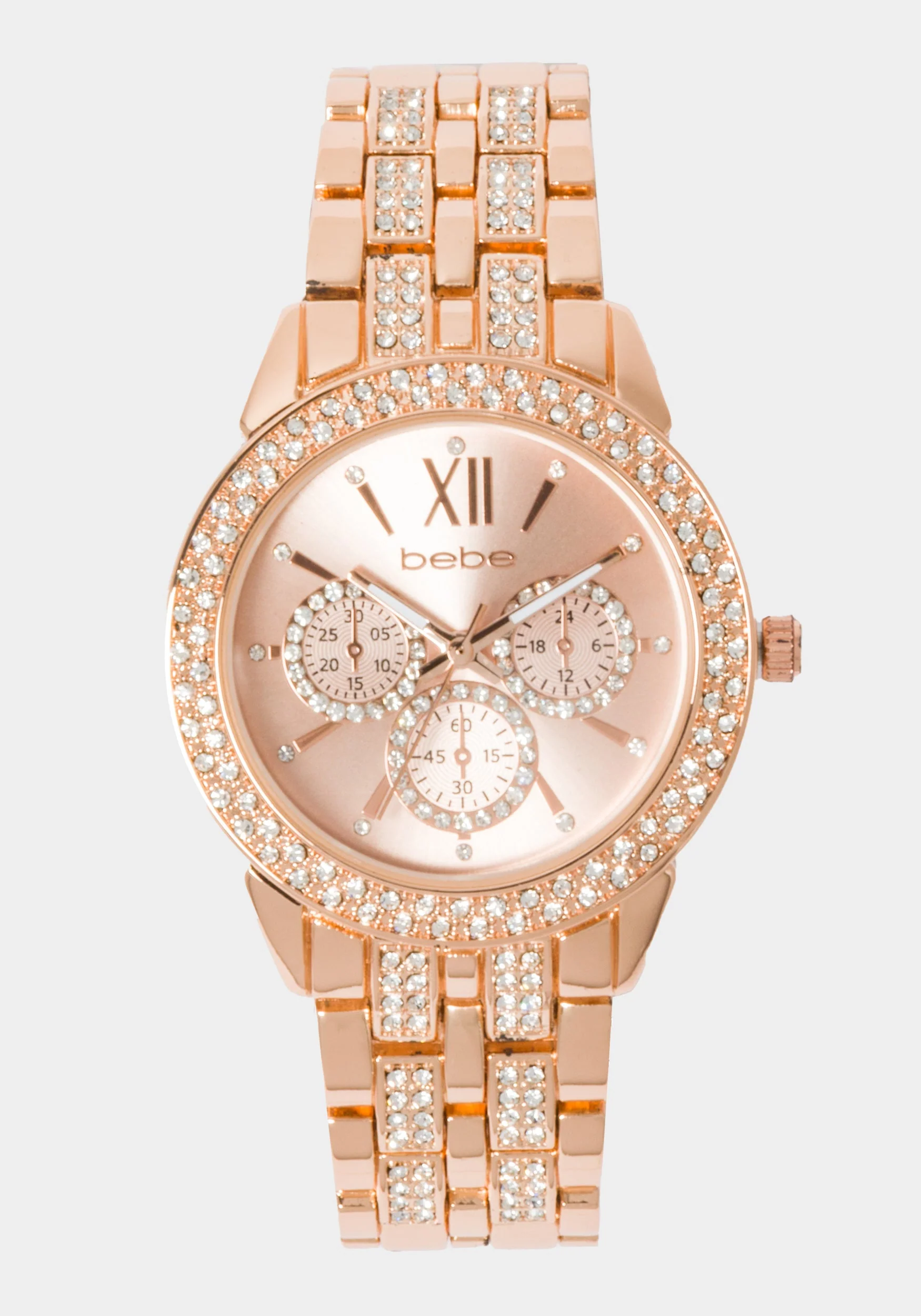 Rose Dial Crystal Bezel Watch