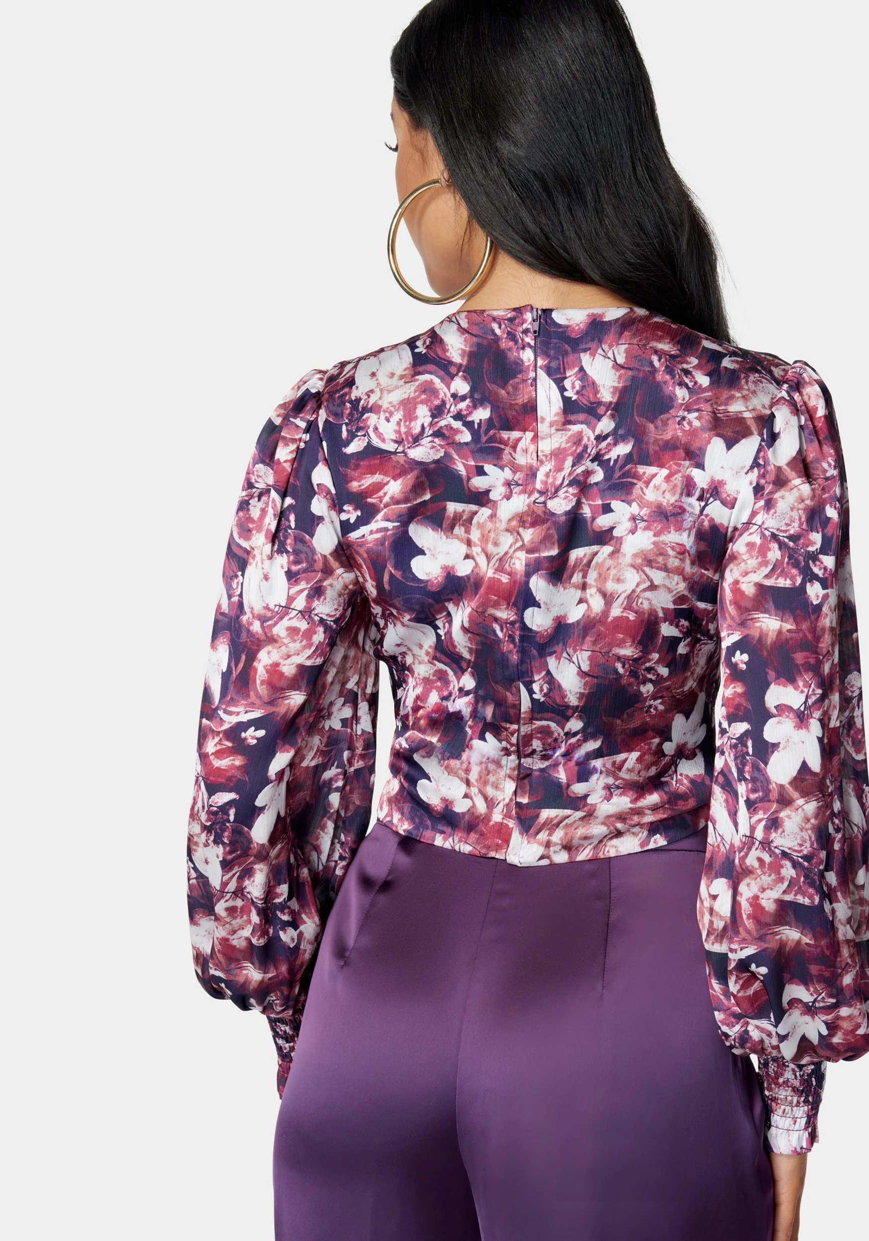 Round Neck Surplice Front Blouse - Image 3