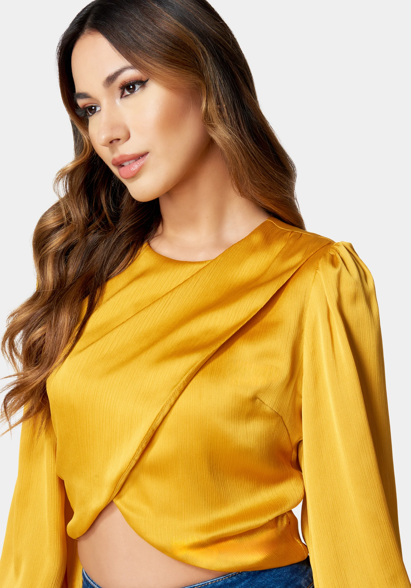Round Neck Surplice Front Blouse - Image 2