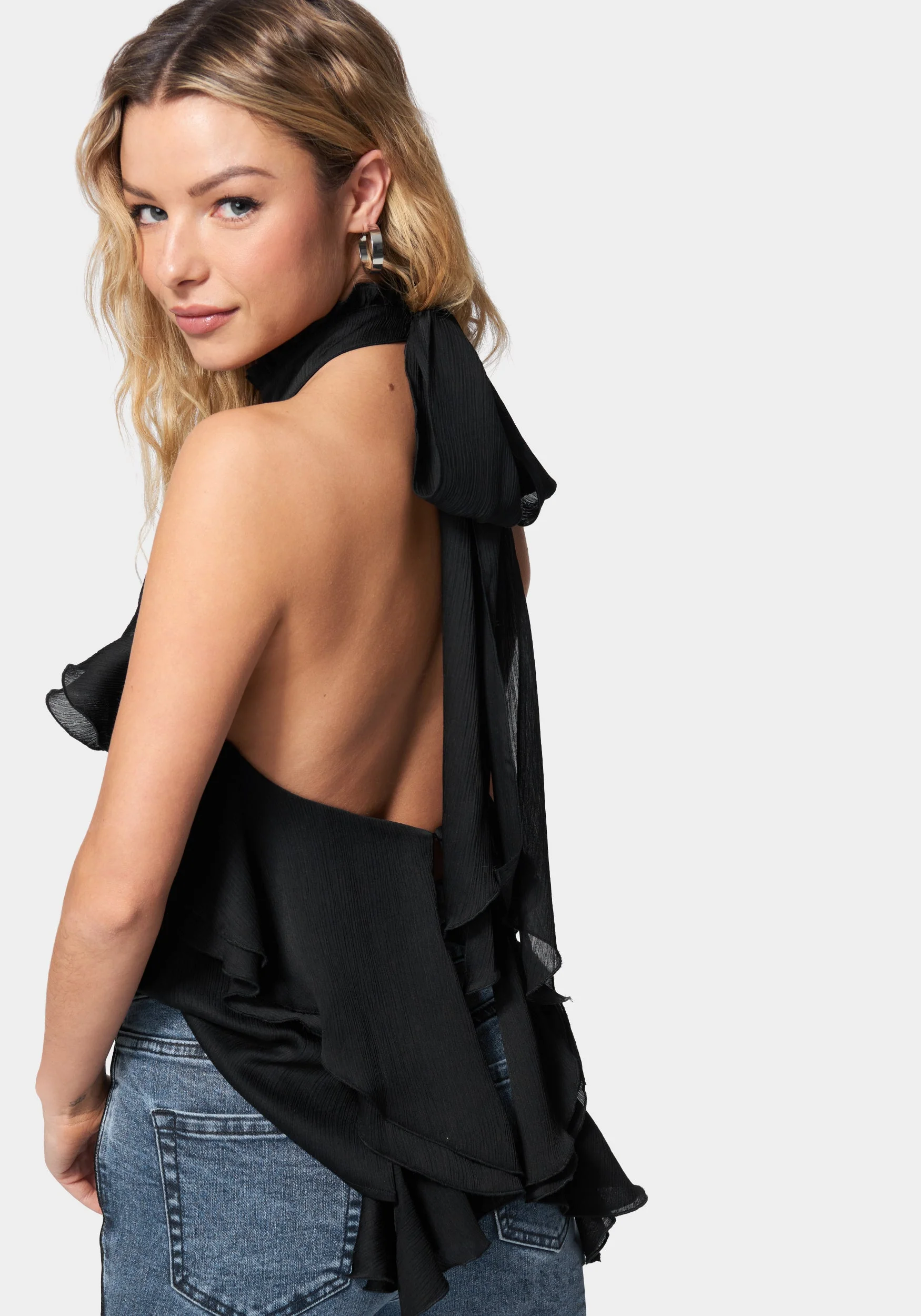 Ruffle Detail Halter Top - Image 3