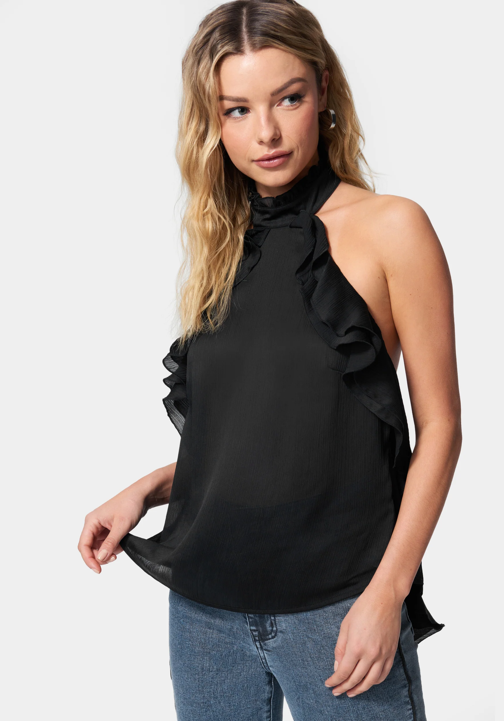 Ruffle Detail Halter Top - Image 5