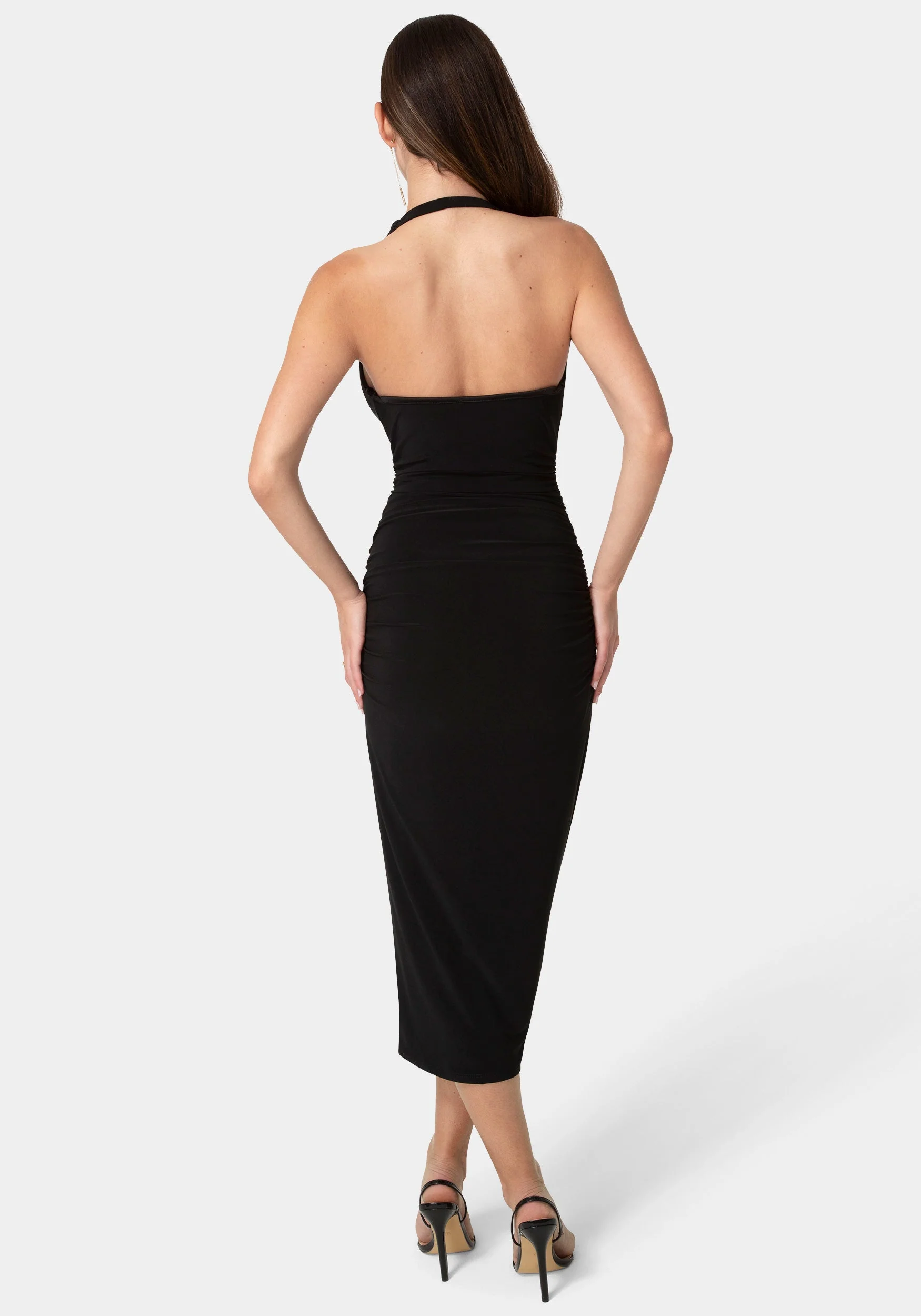 Sash Detail Cowl Neck Knit Dress - Image 3