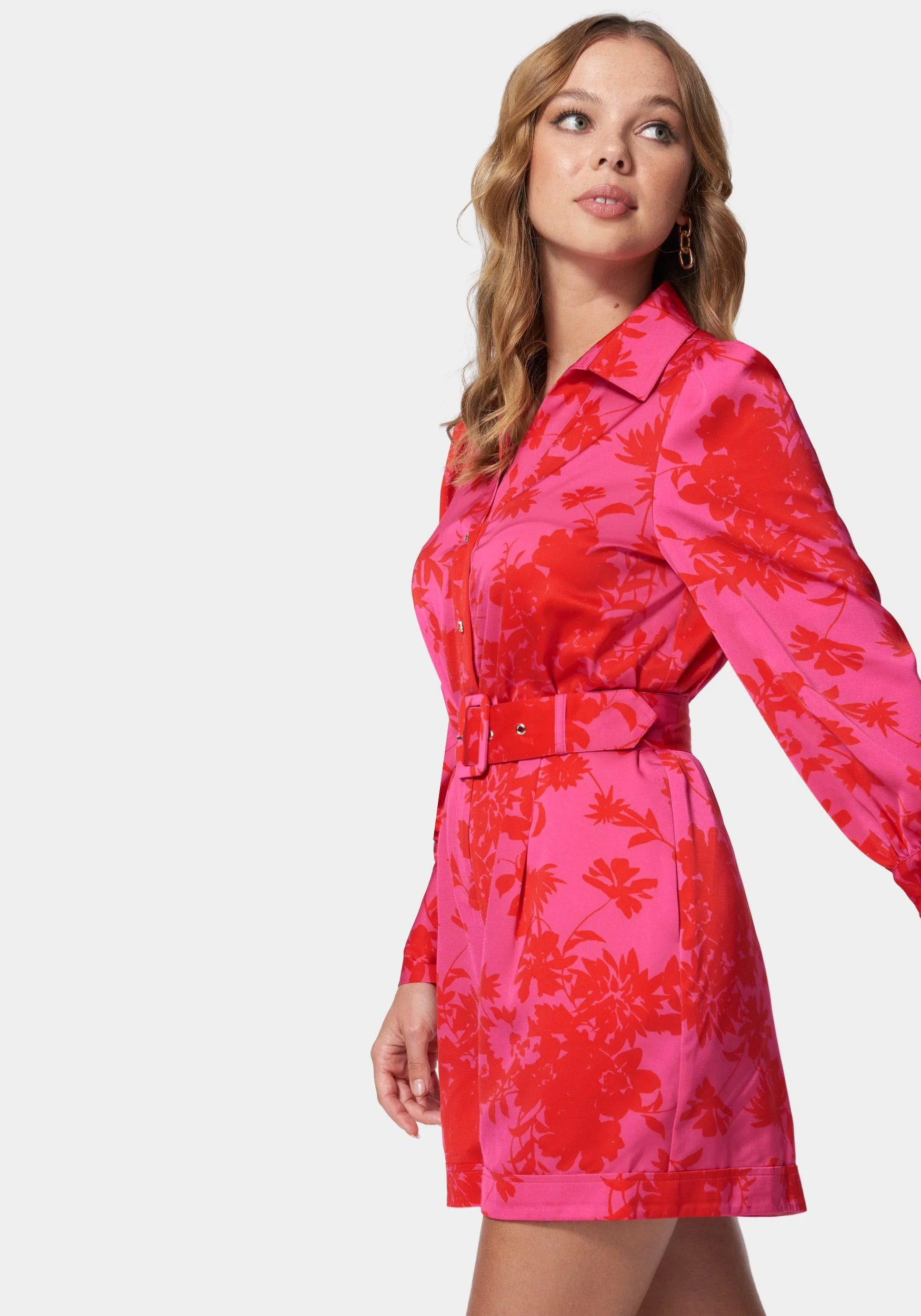 Satin Button Down Romper - Image 2