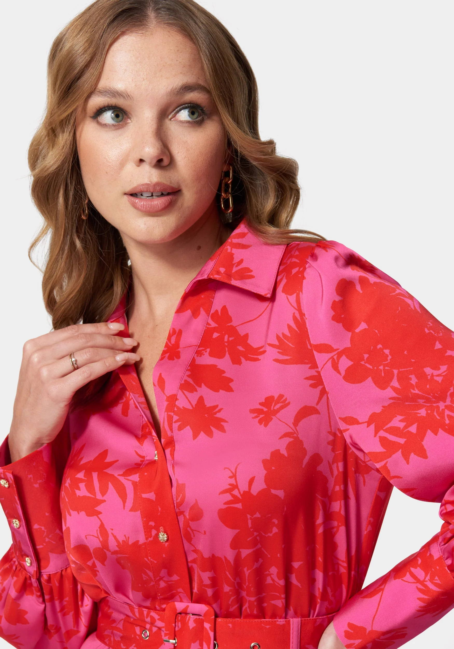 Satin Button Down Romper - Image 4
