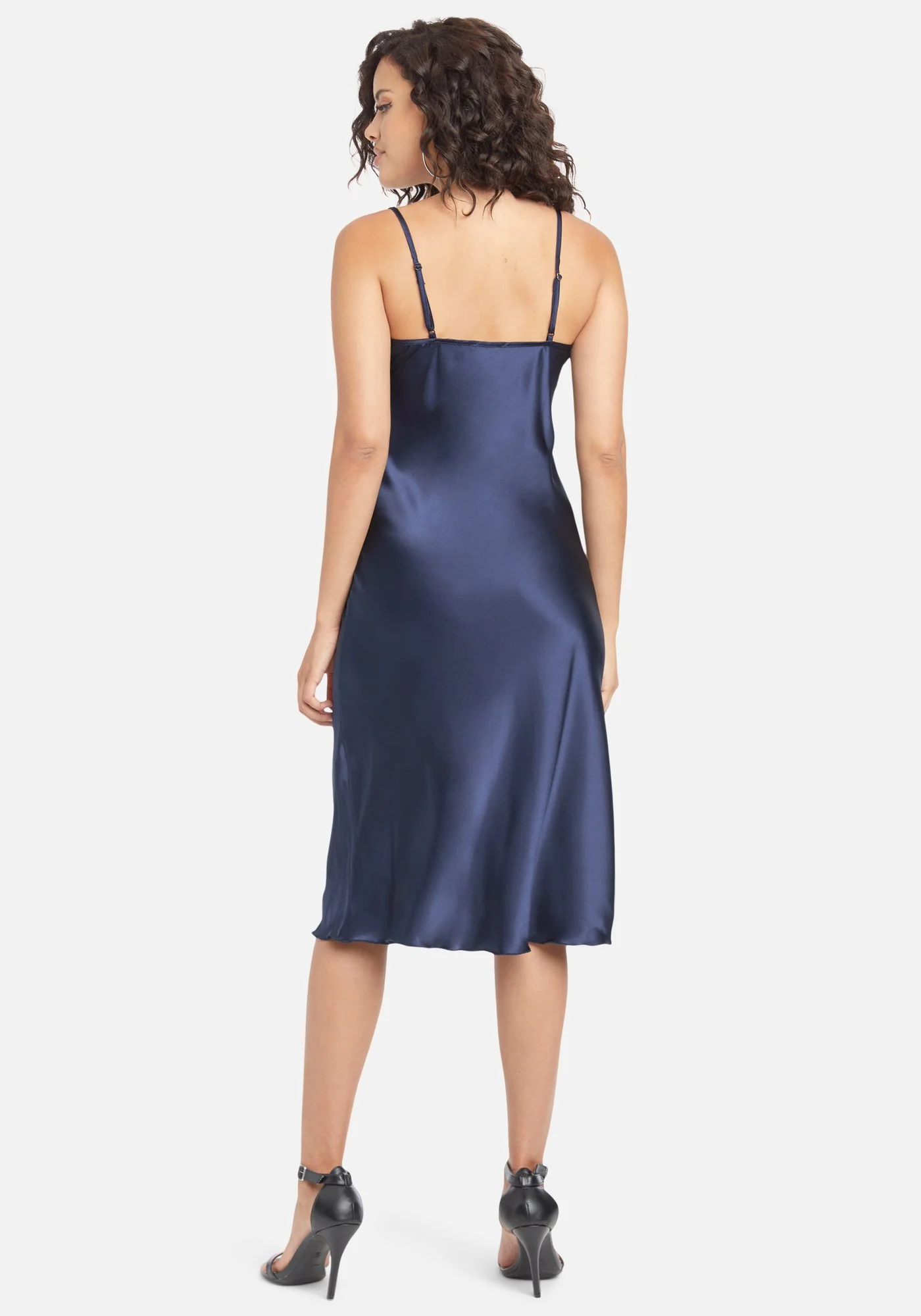 Satin Cowl Neck Slip Midi Dress - Image 3