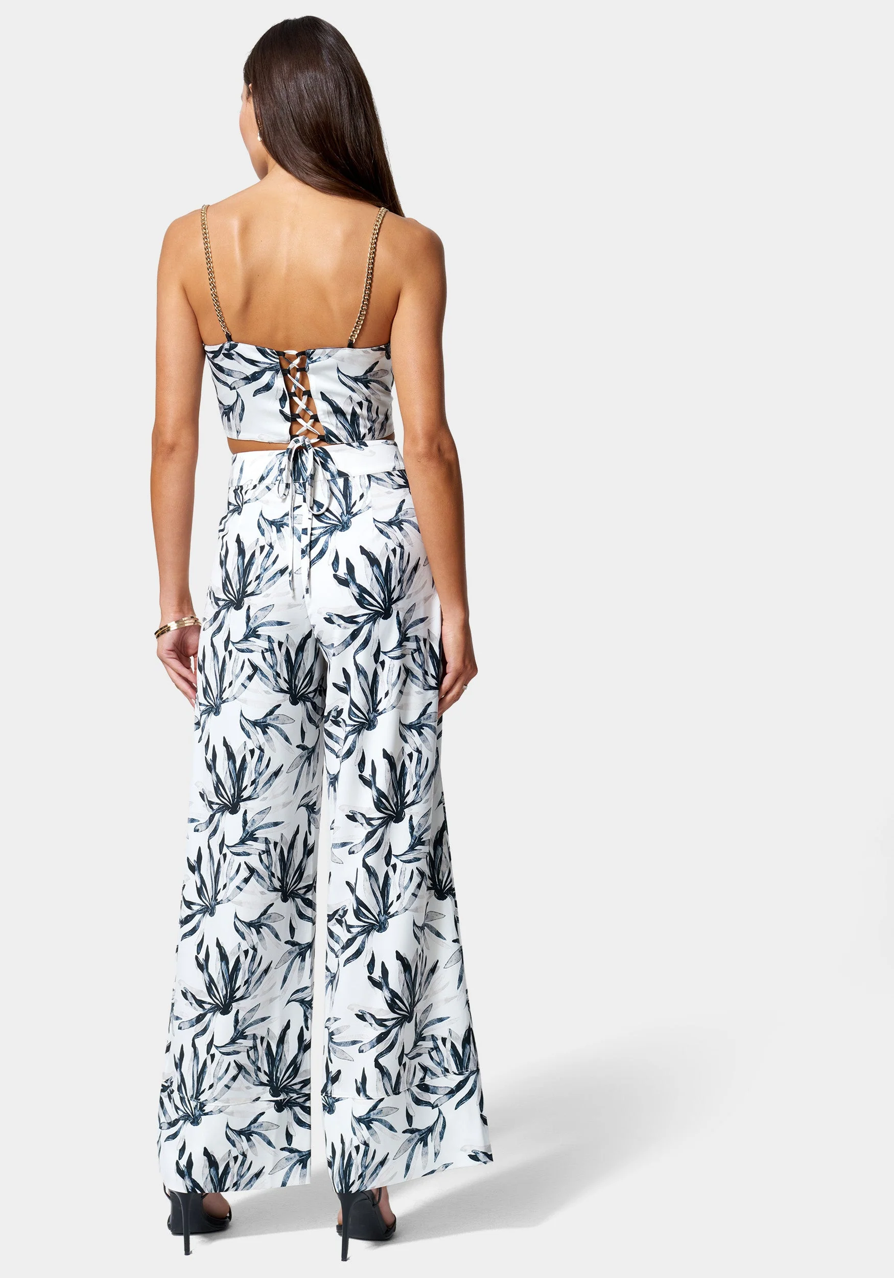 Satin High Waist Wide Leg Pant - Image 3