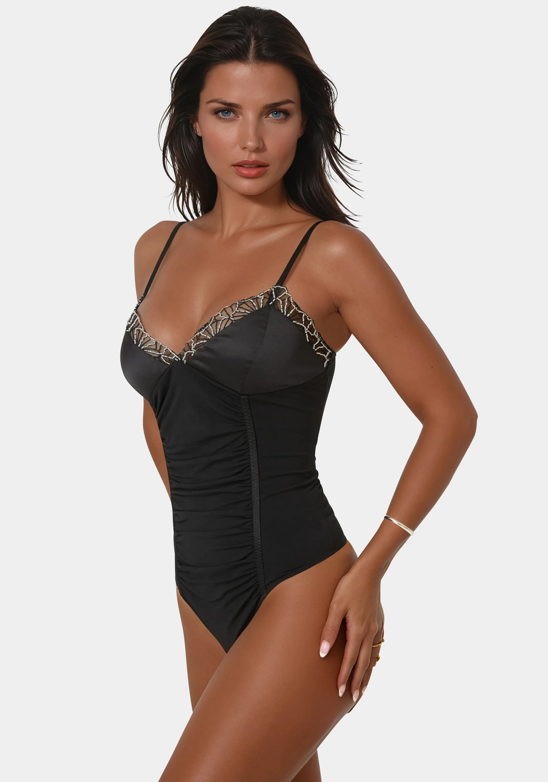 Satin Lace Bodysuit - Image 2