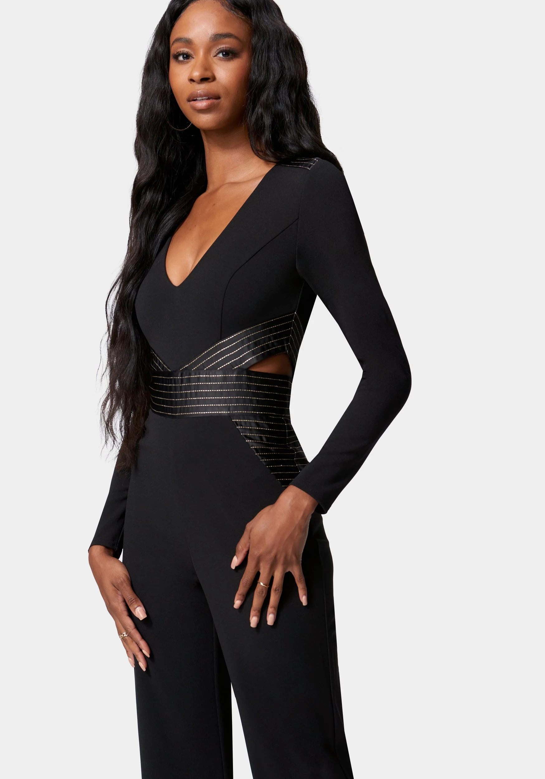 Satin Tailored Multi Stitch Jumpsuit - Image 2
