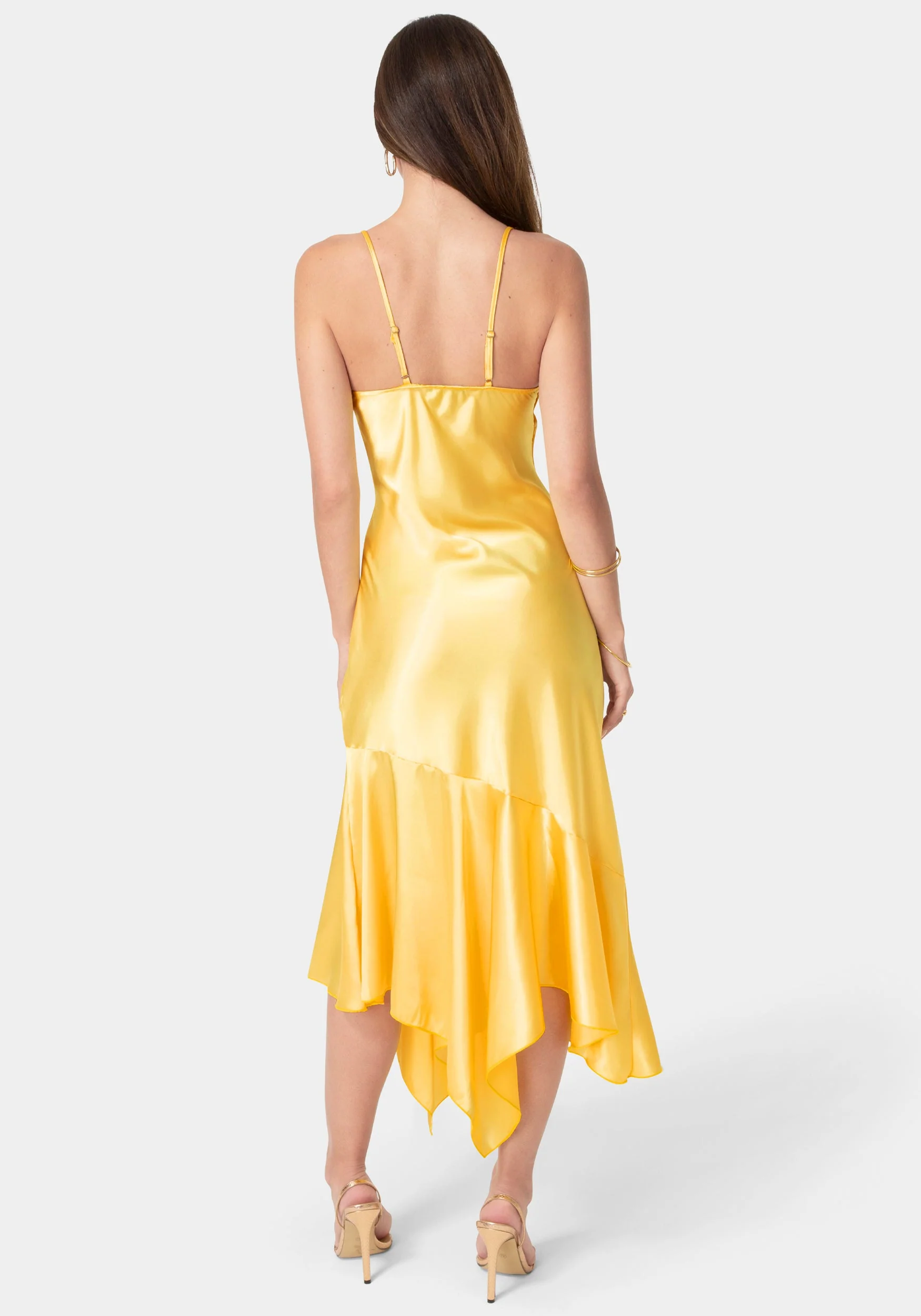 Satin V-Neck Hanky Maxi Dress - Image 3