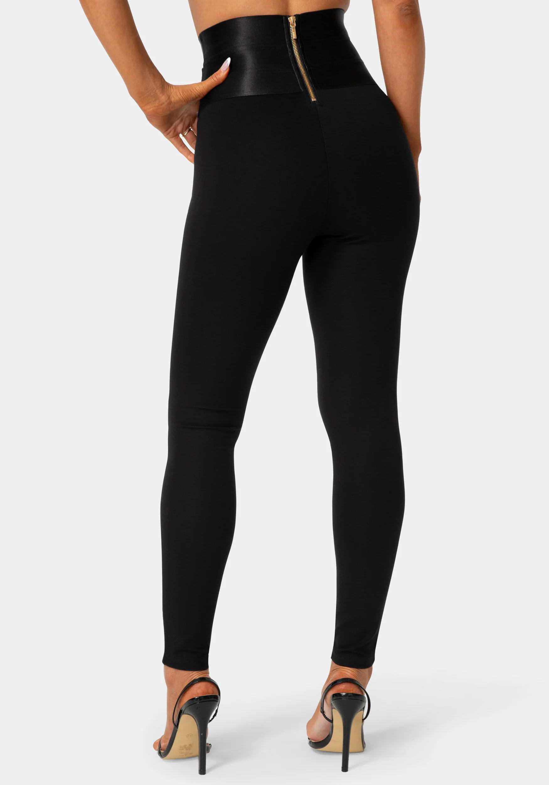 Satiny High Waist Gold Chain Legging - Image 3