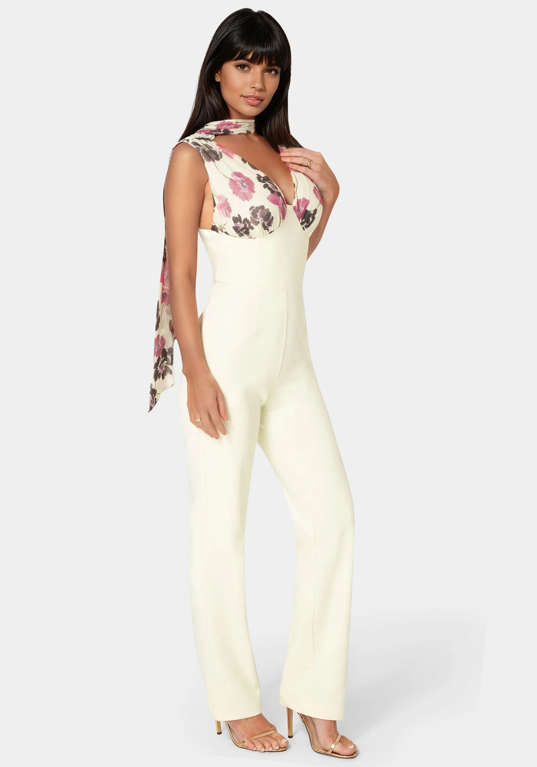 Scarf-Detailed Wide Leg Jumpsuit - Image 5