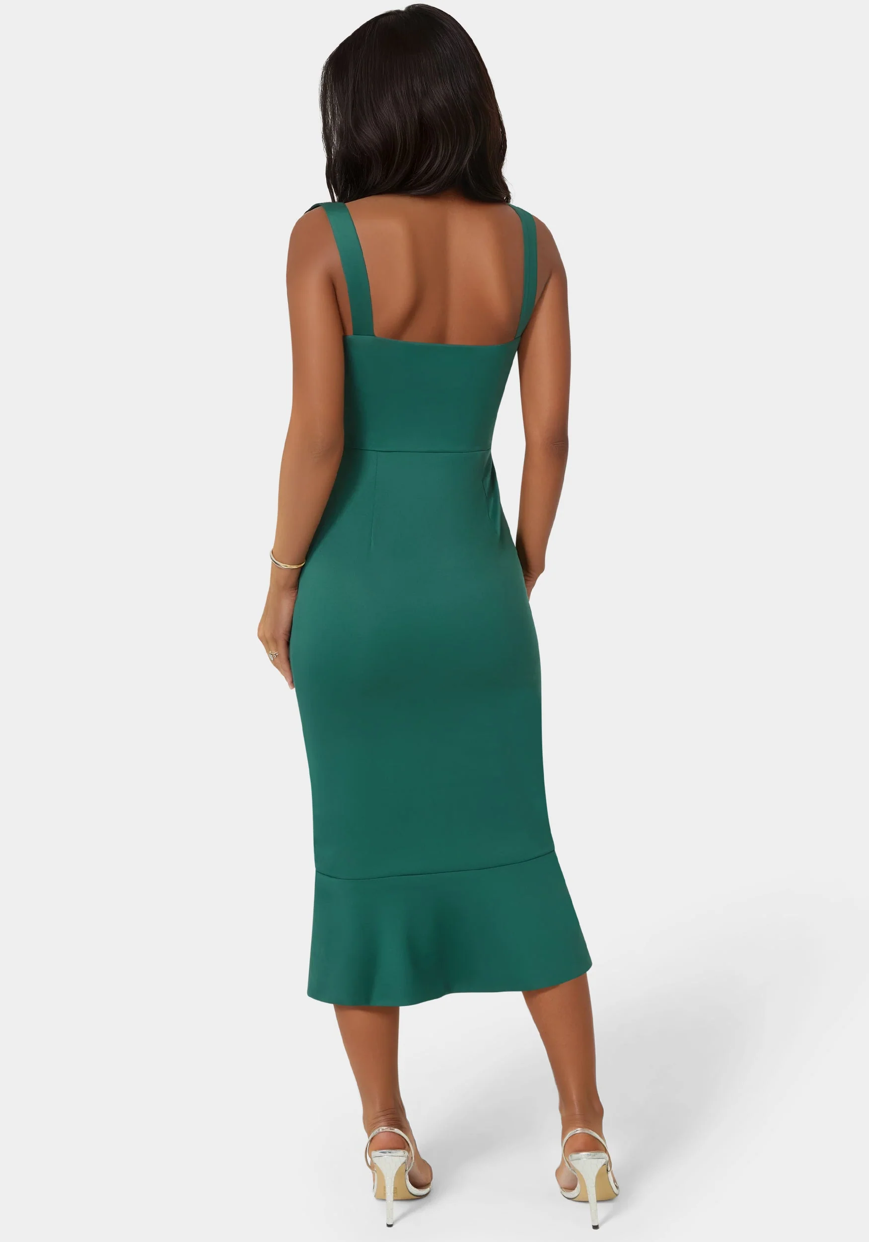Scuba Bustier Ruffle Wrap Dress - Image 3