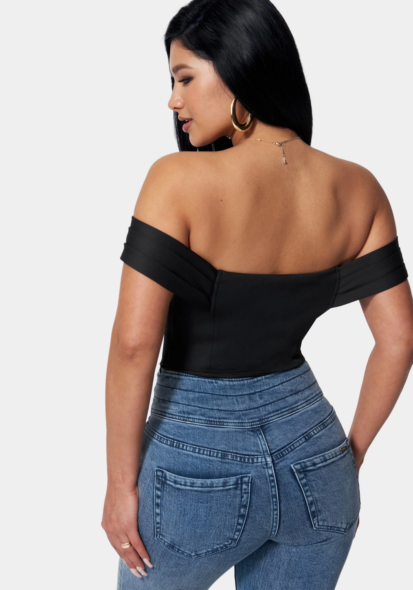 Scuba Corset Cold Shoulder Top - Image 3