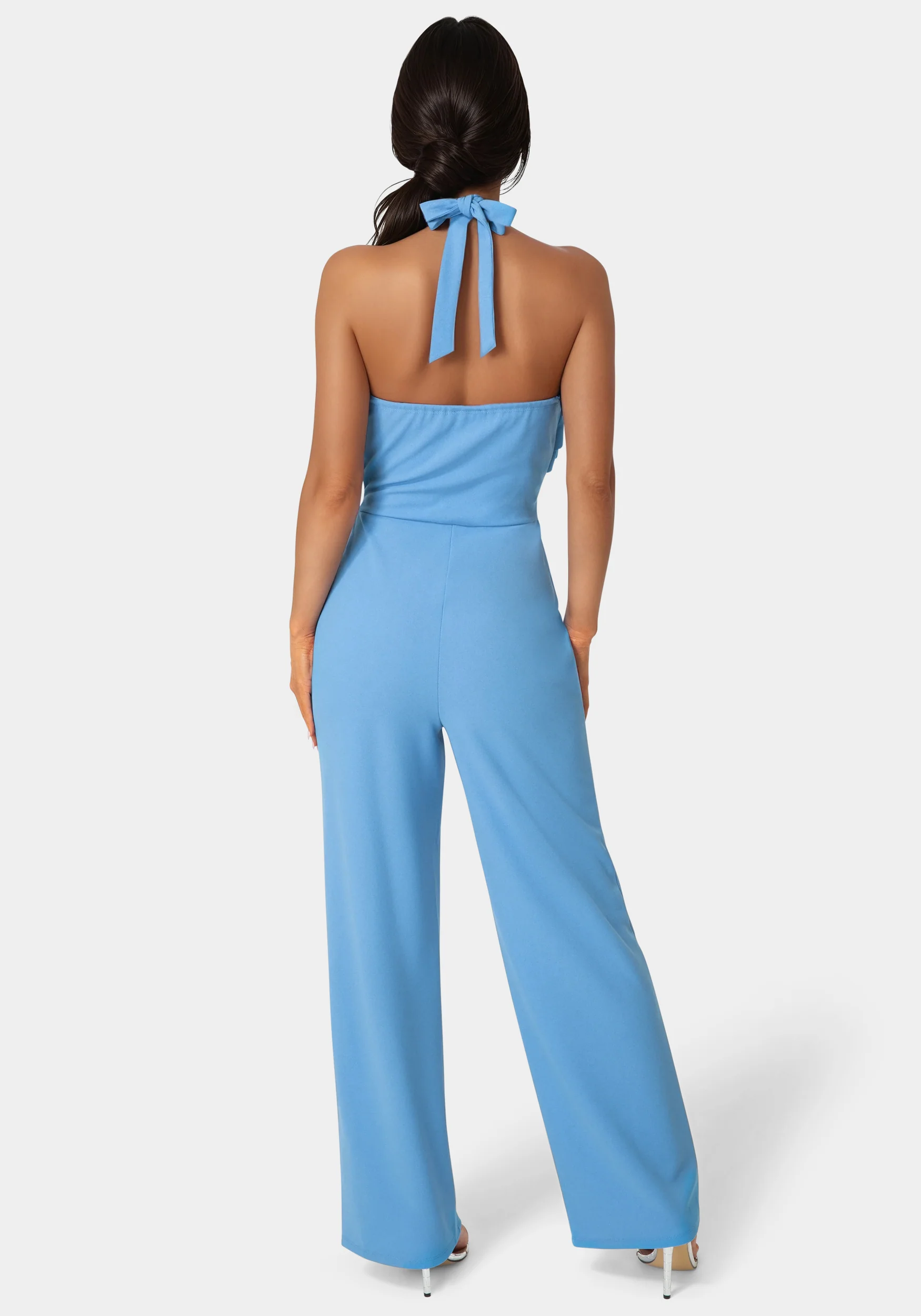 Scuba Crepe Ruffled Halter Jumpsuit - Image 2