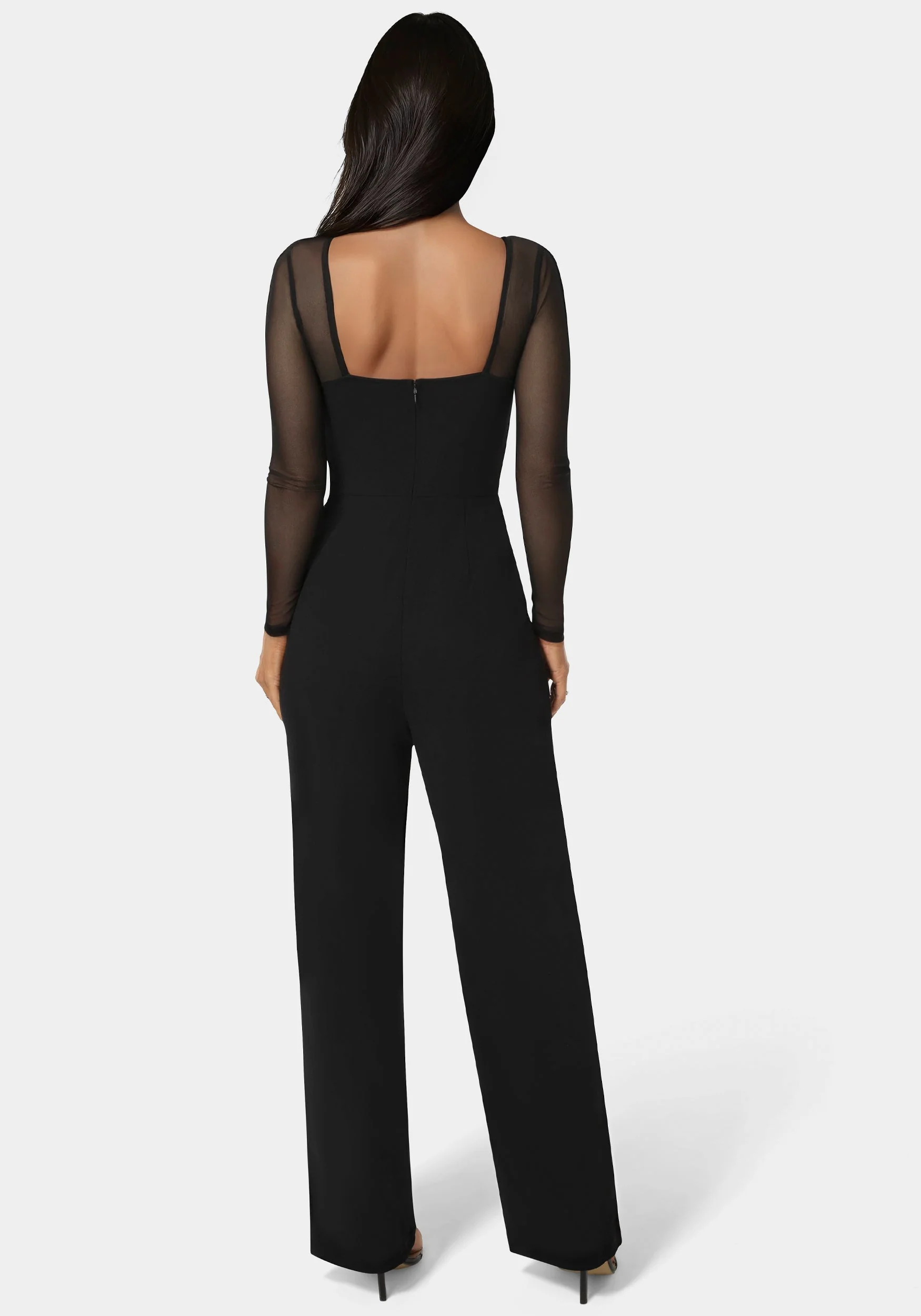 Scuba Mesh Square Neck Jumpsuit - Image 3