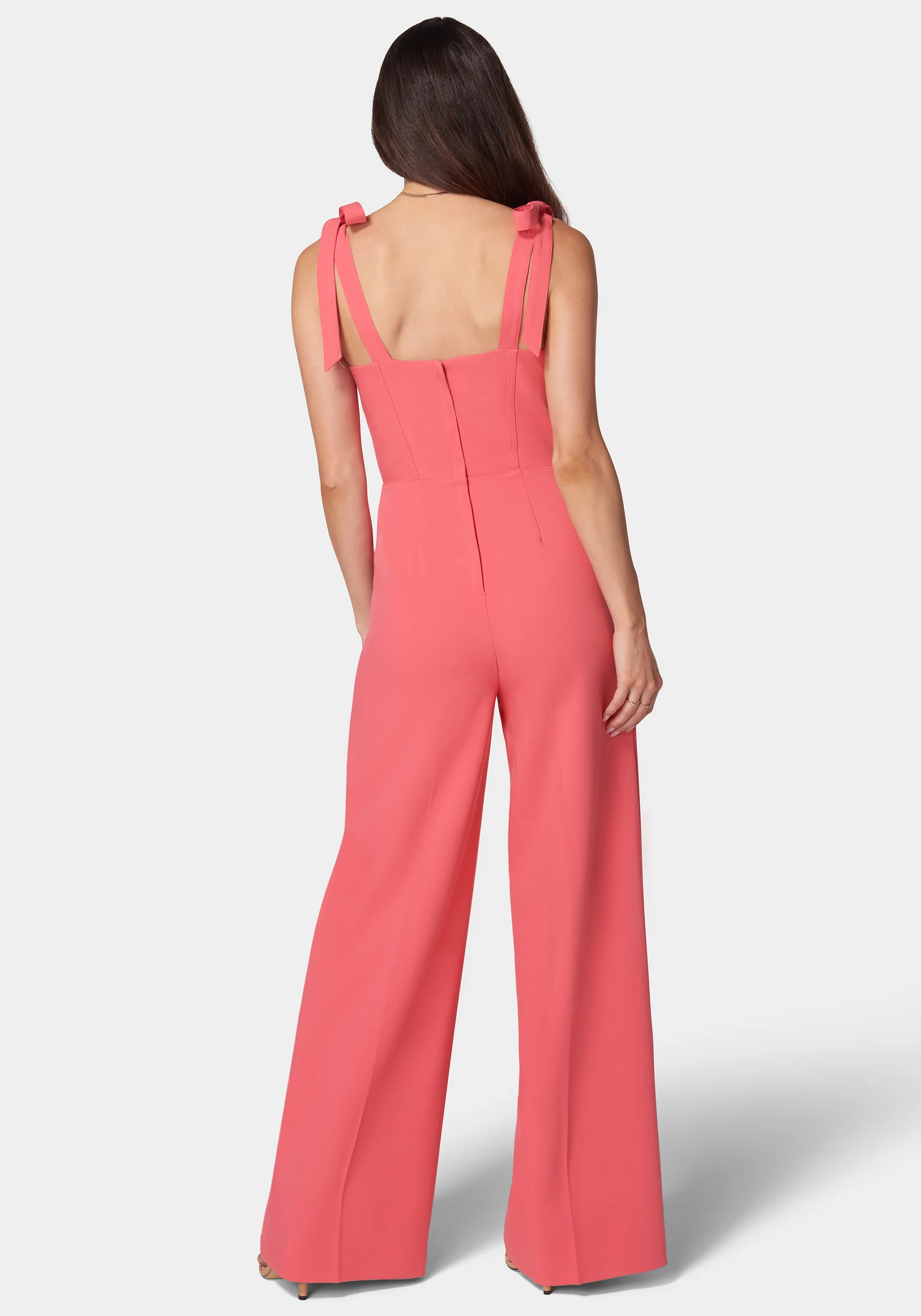 Self Tie Strap Corset Wide Leg Jumpsuit - Image 3