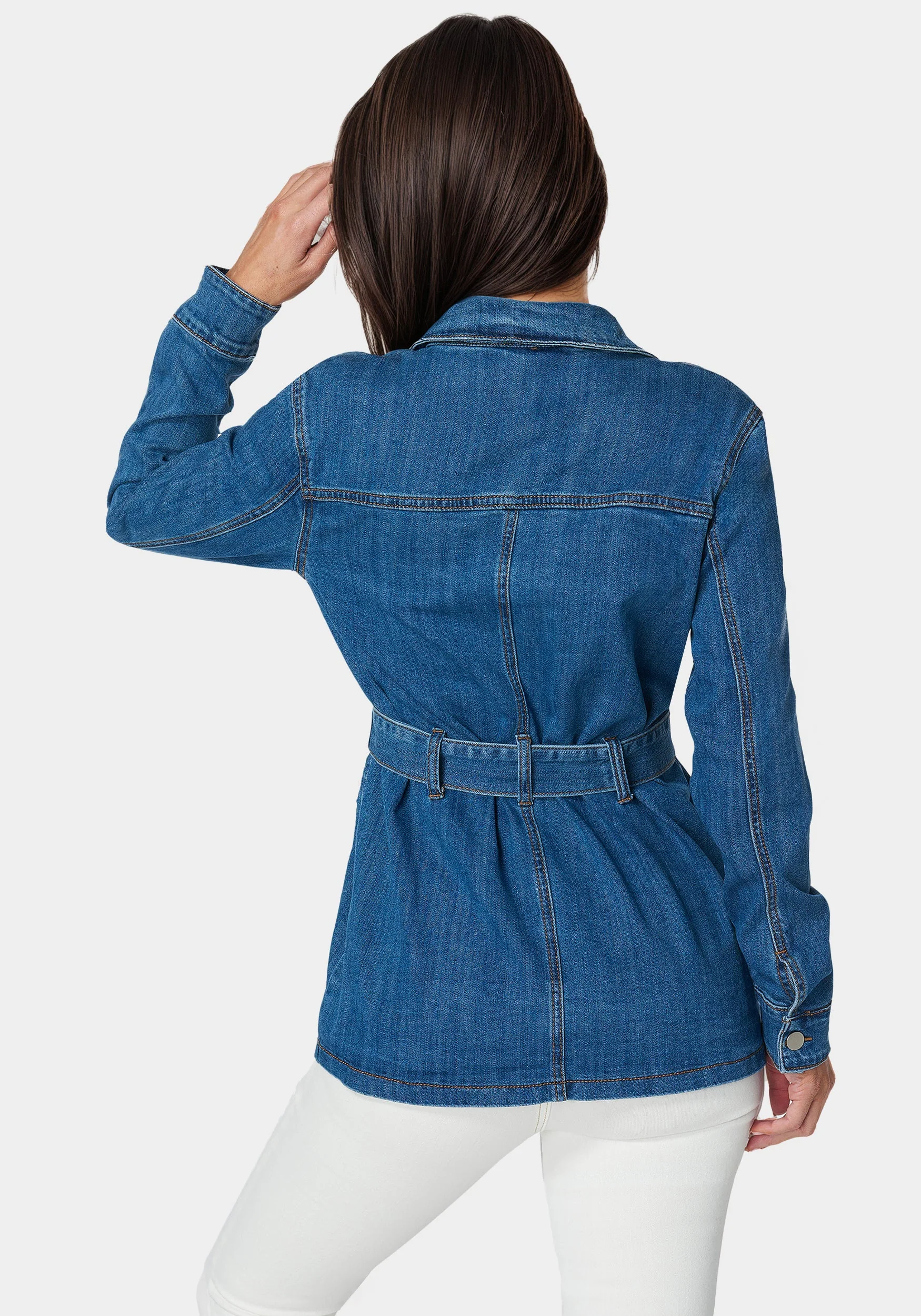 Semi Fitted Utility Denim Jacket - Image 3