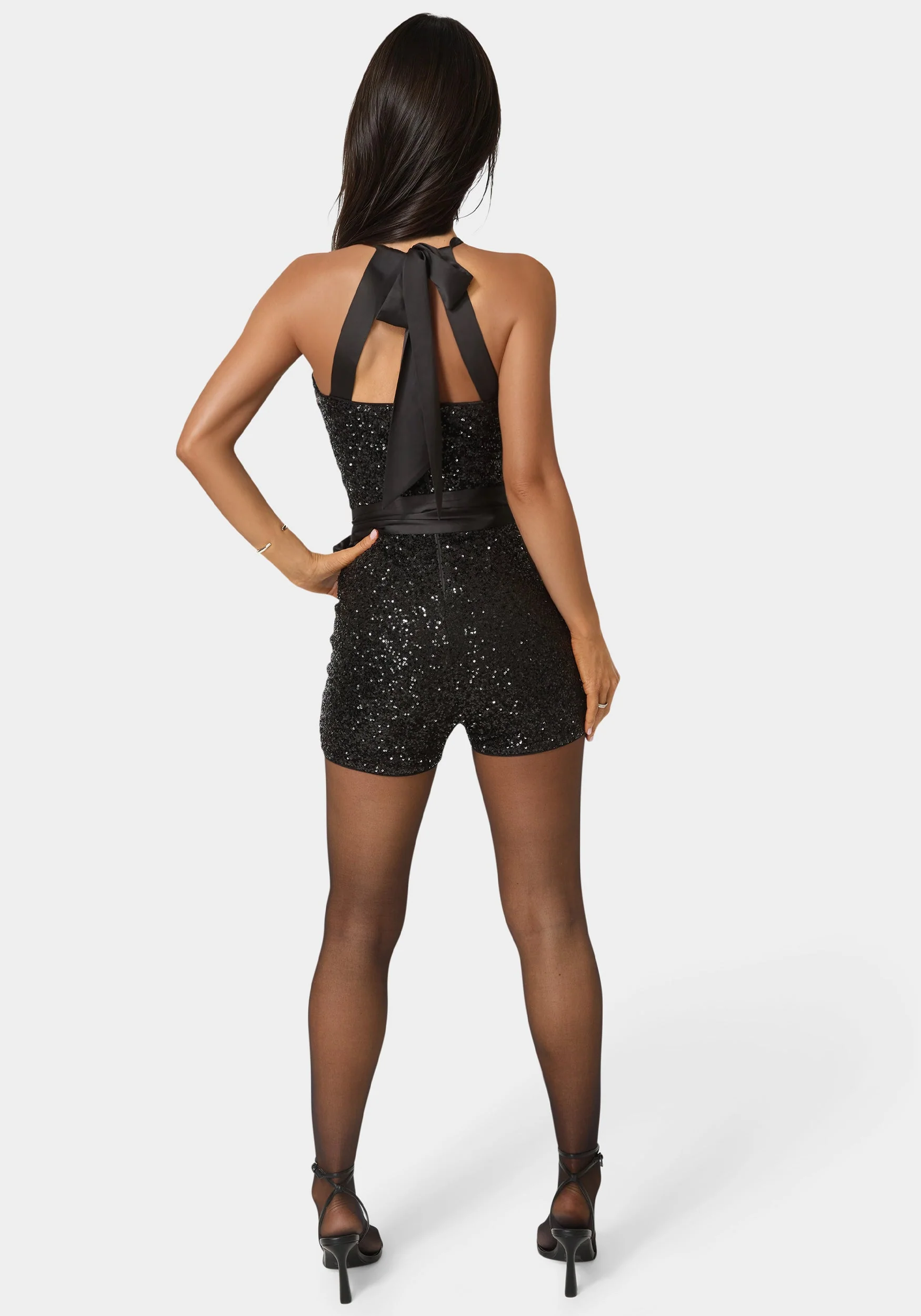 Sequin Halter Romper - Image 2