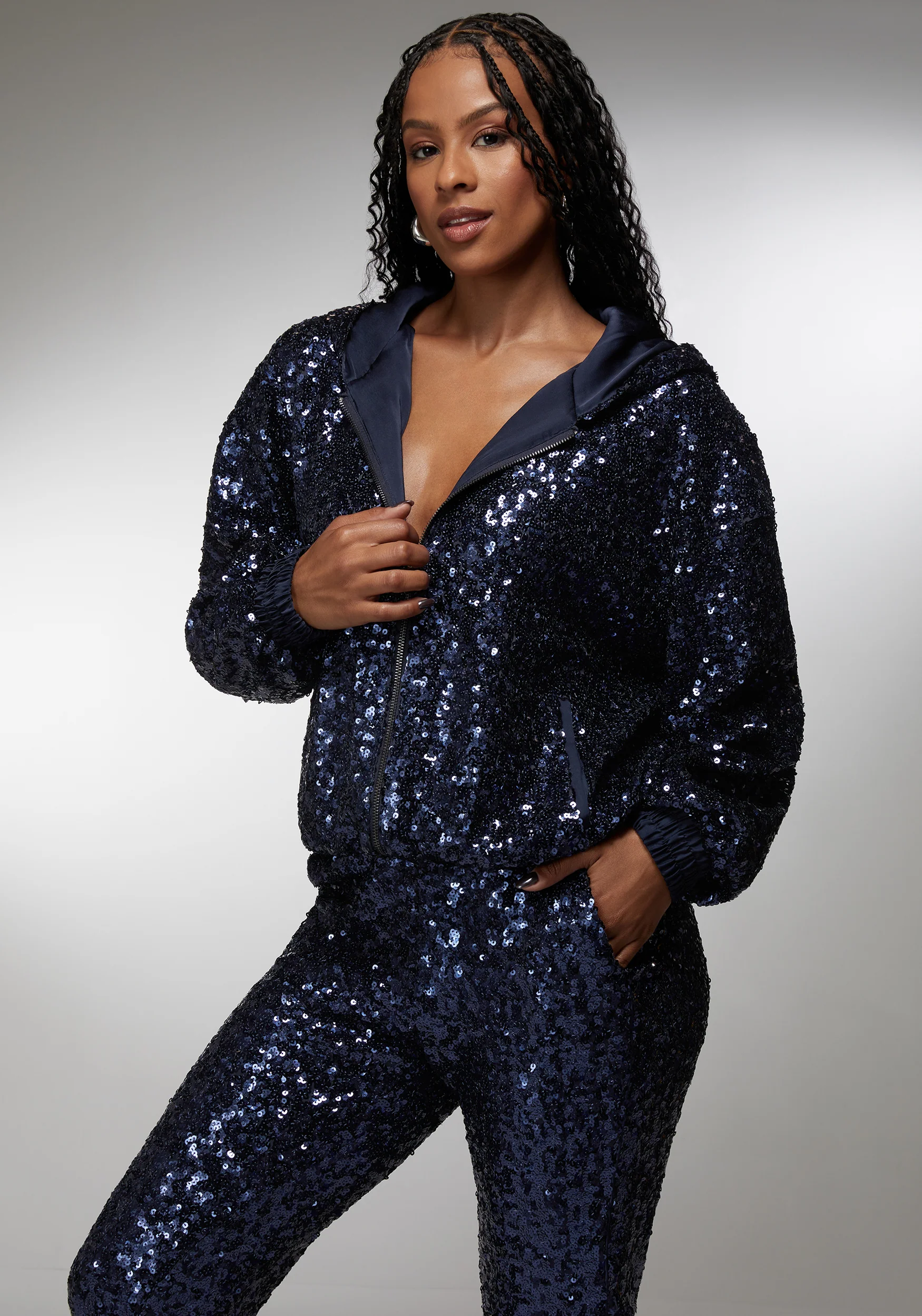 Sequin Hoodie Jacket - Image 2