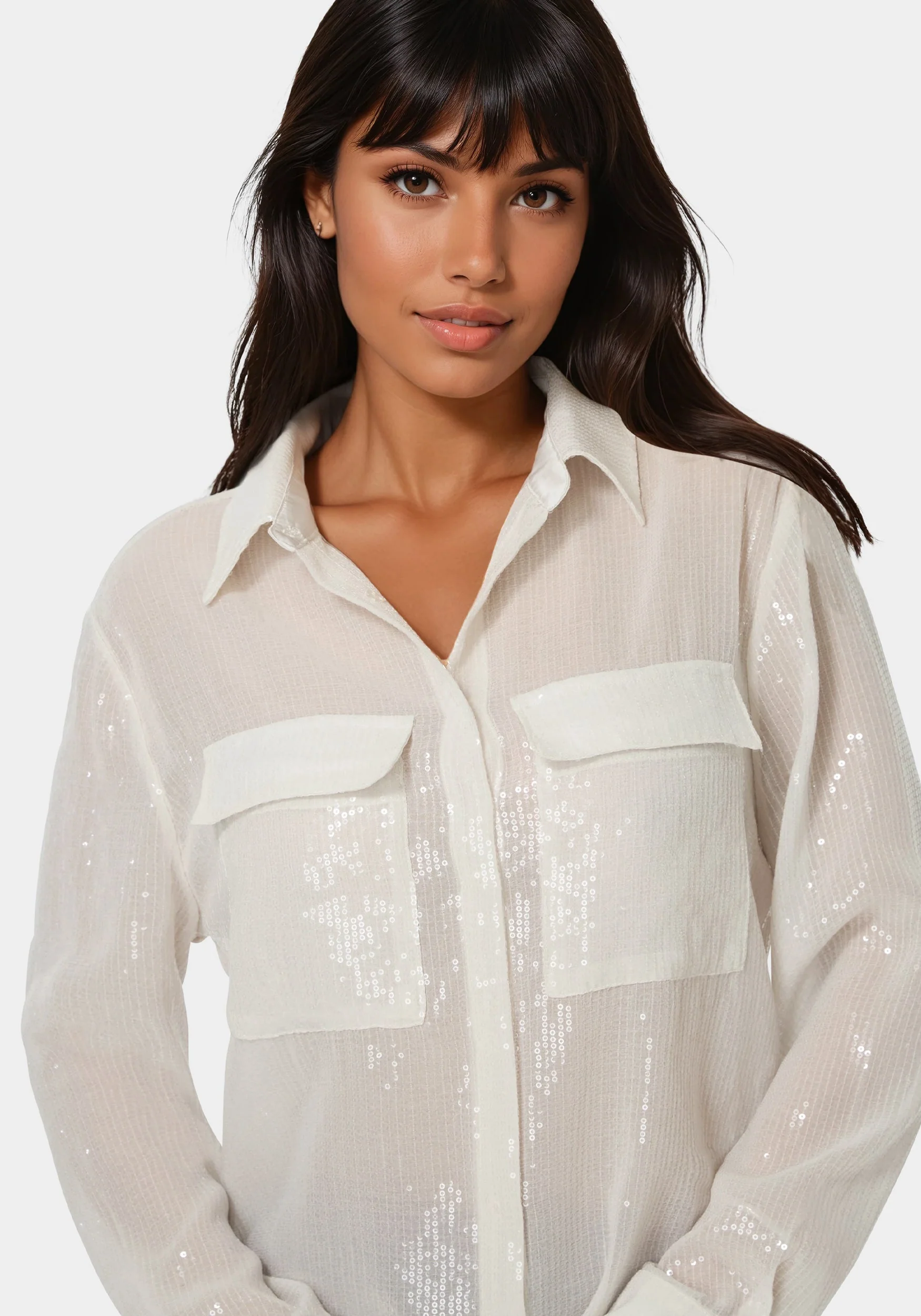 Sequin Long Sleeve Blouse - Image 3