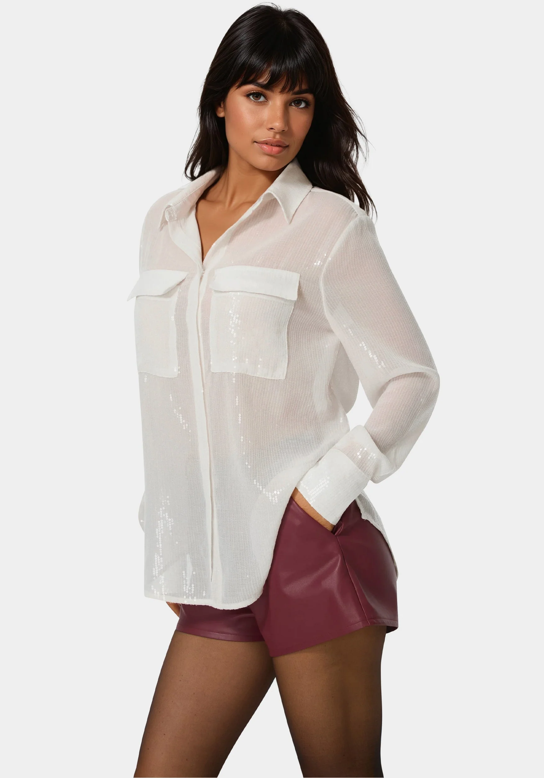 Sequin Long Sleeve Blouse - Image 4