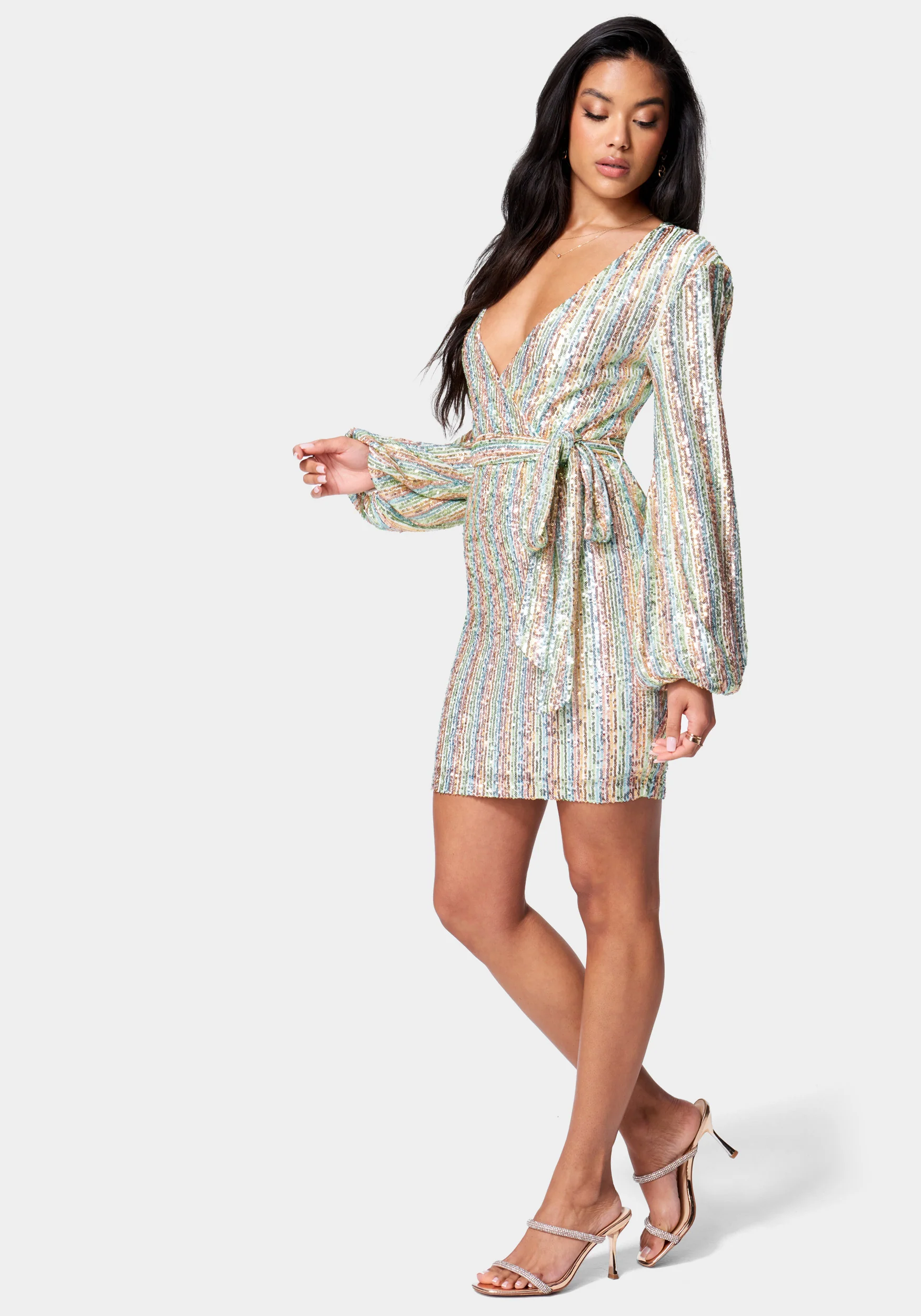 Sequin Tie Front Dress - Image 2