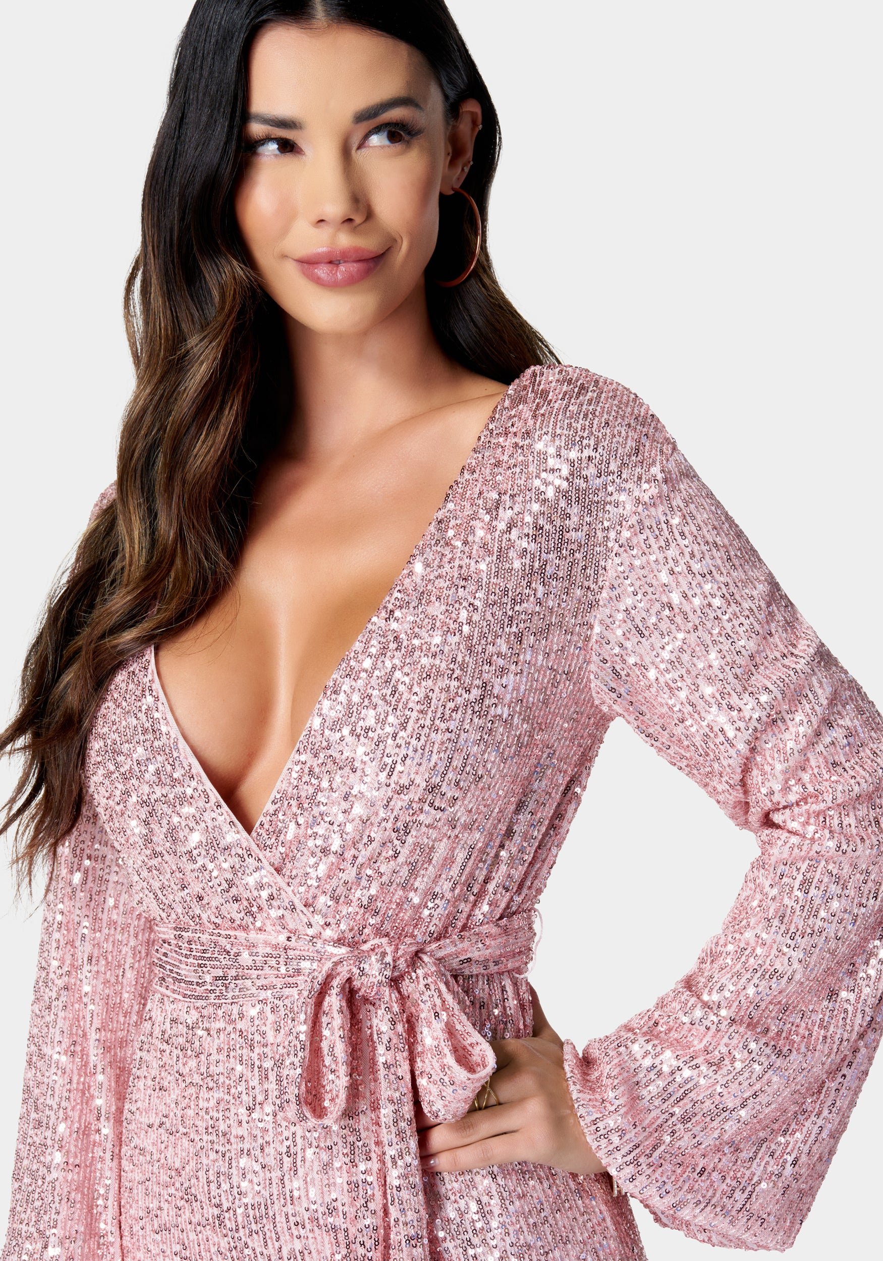 Sequin Tie Front Dress - Image 4