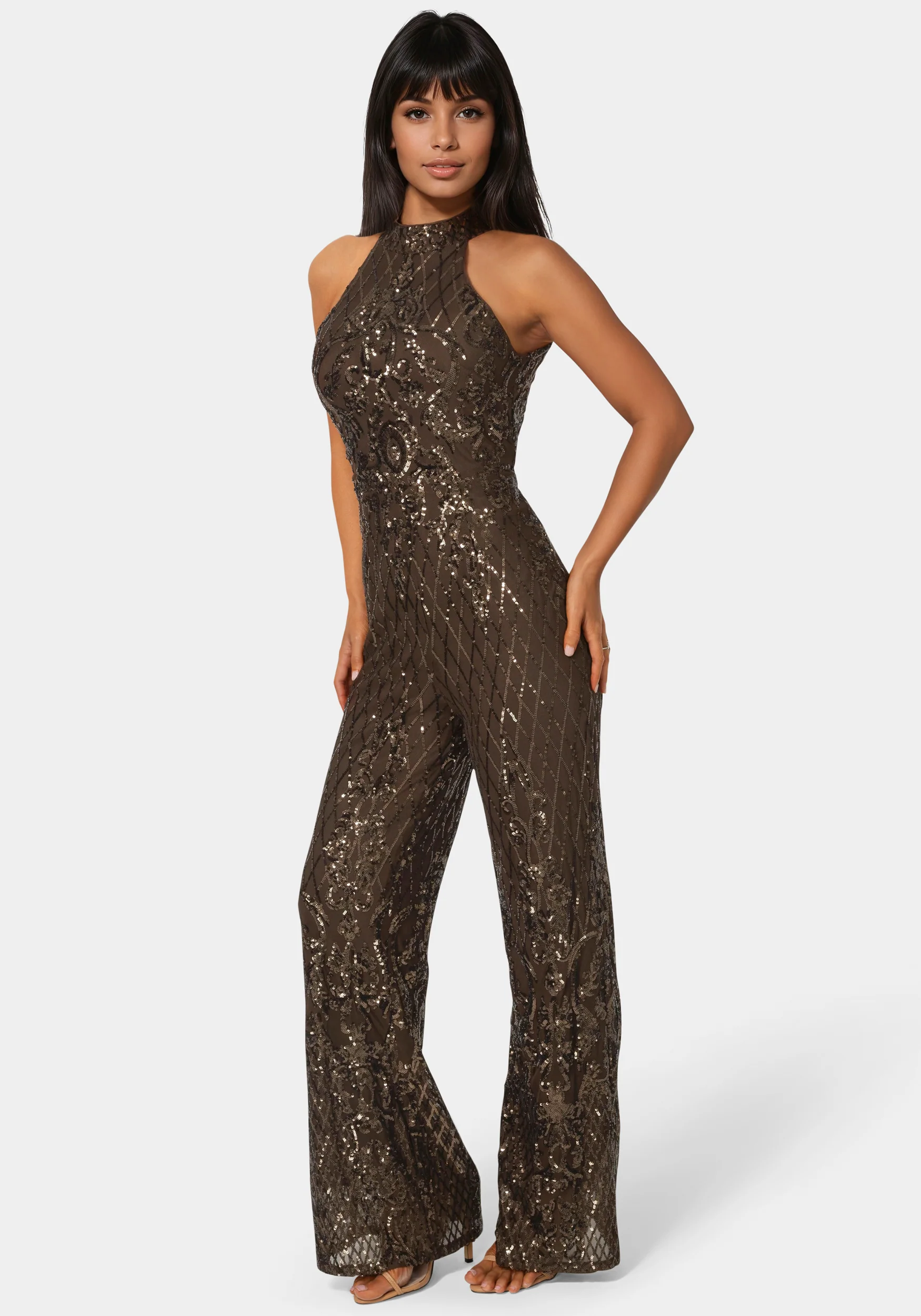 Sequins Halter Jumpsuit - Image 2