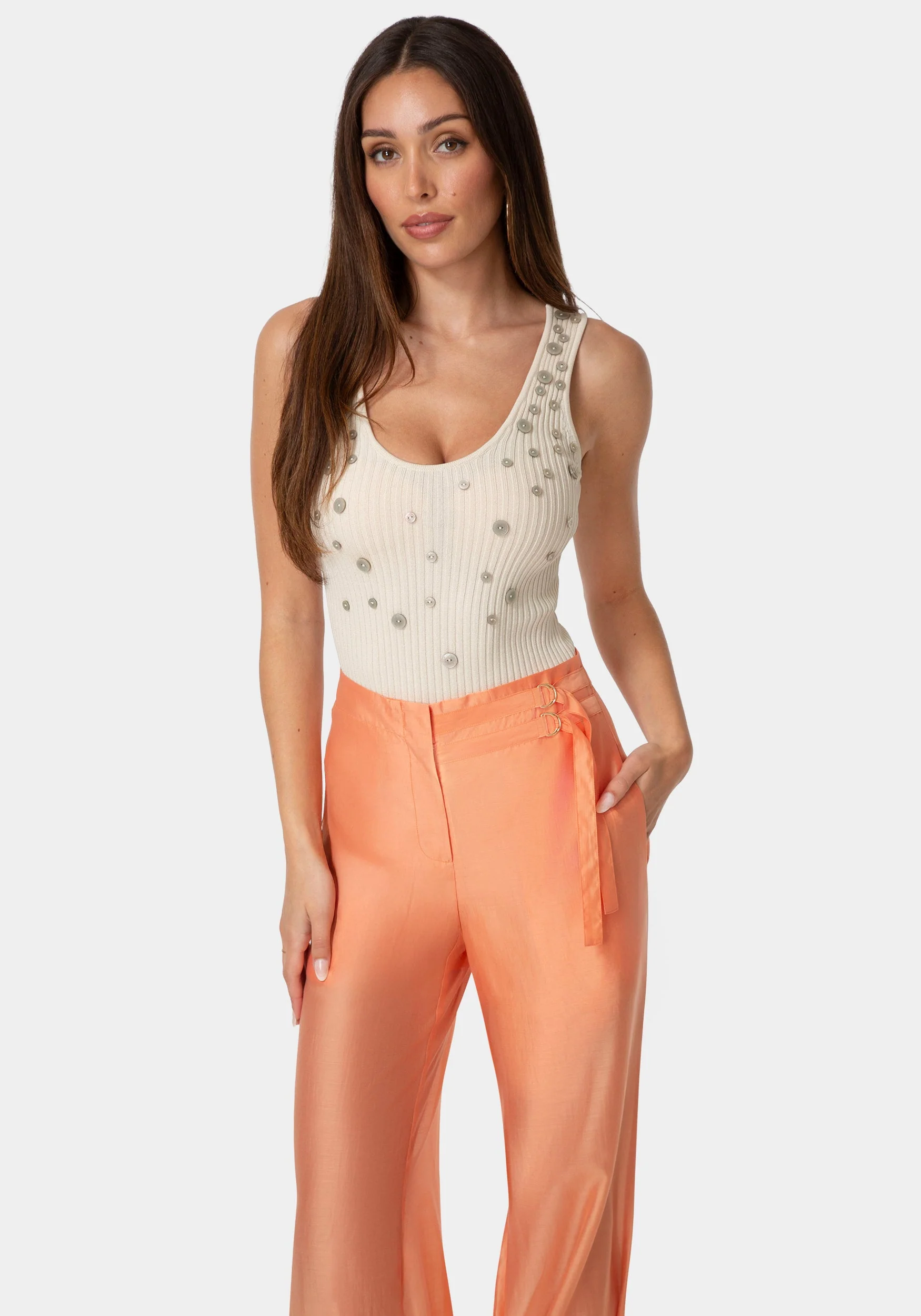 Shell-Look Button Knit Top - Image 2