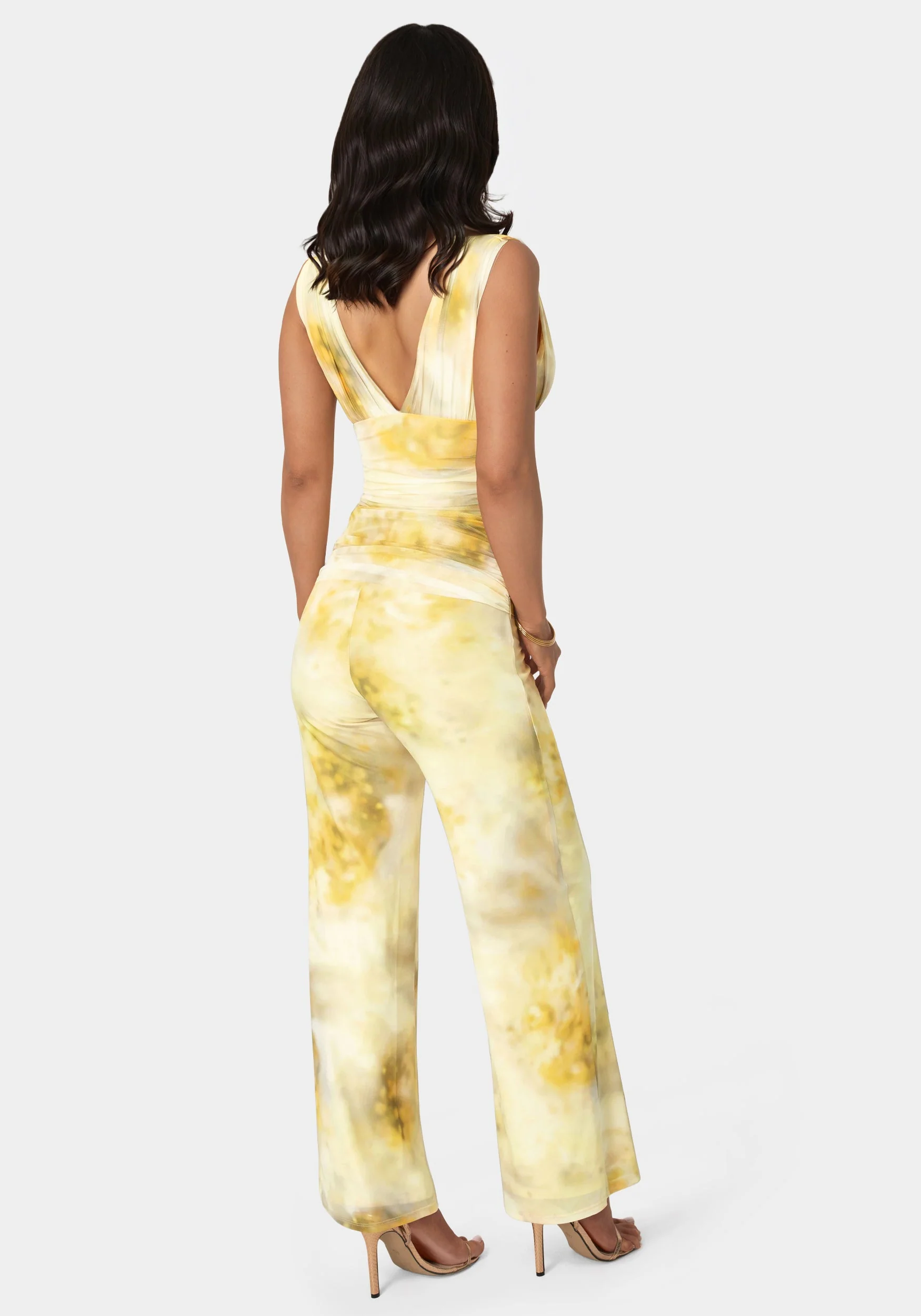 Shirred Waist Palazzo Leg Jumpsuit - Image 2
