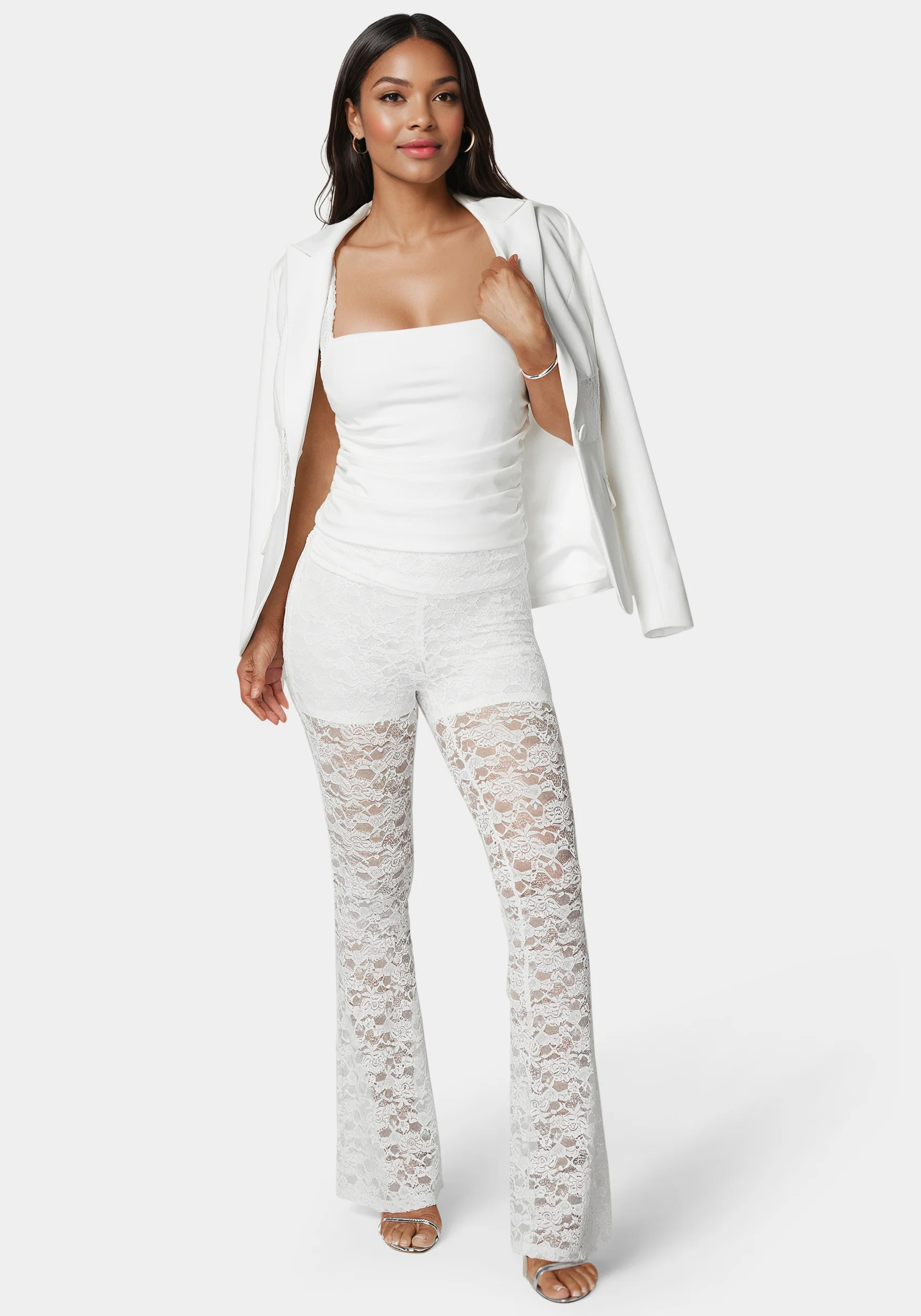 Shirring Lace Sleeve Top - Image 4
