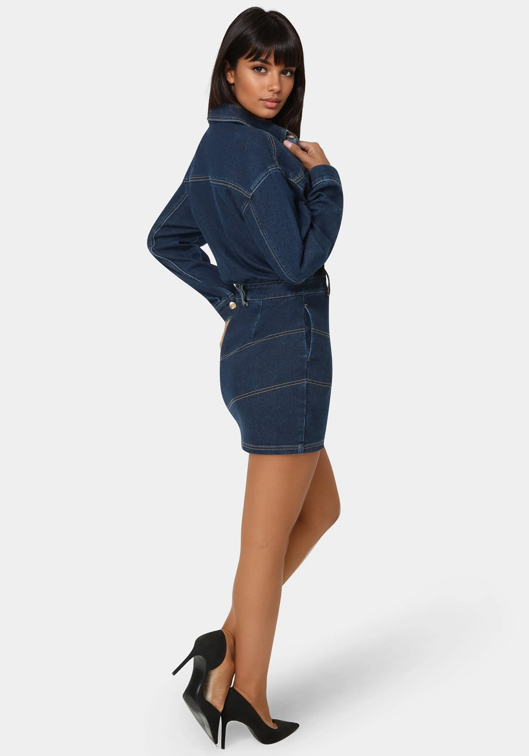 Shirt Denim Mini Dress - Image 2