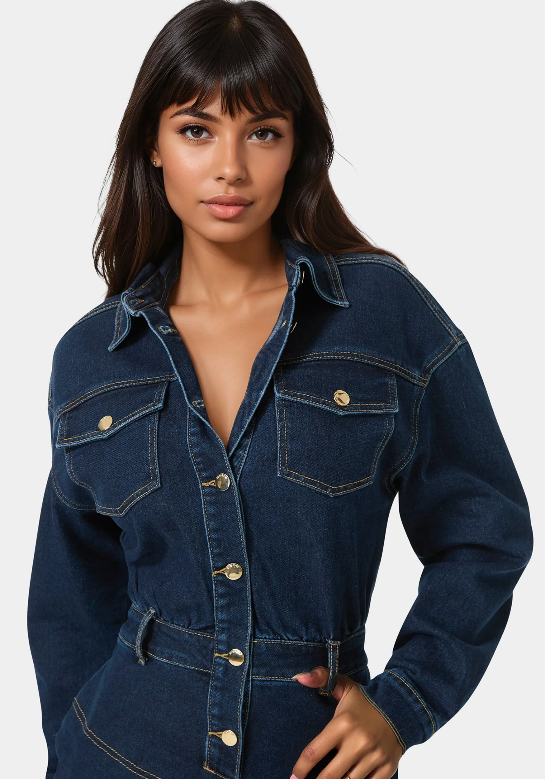 Shirt Denim Mini Dress - Image 3