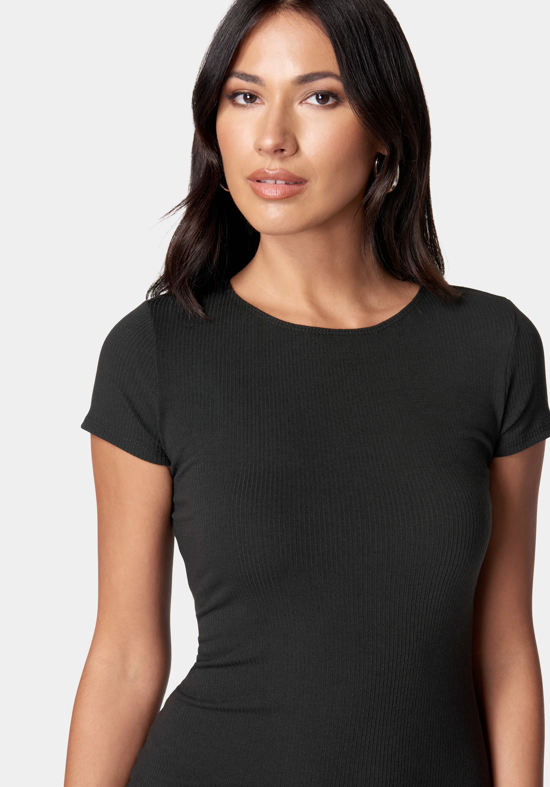 Short Sleeve Midi Rib T-Shirt Dress - Image 4