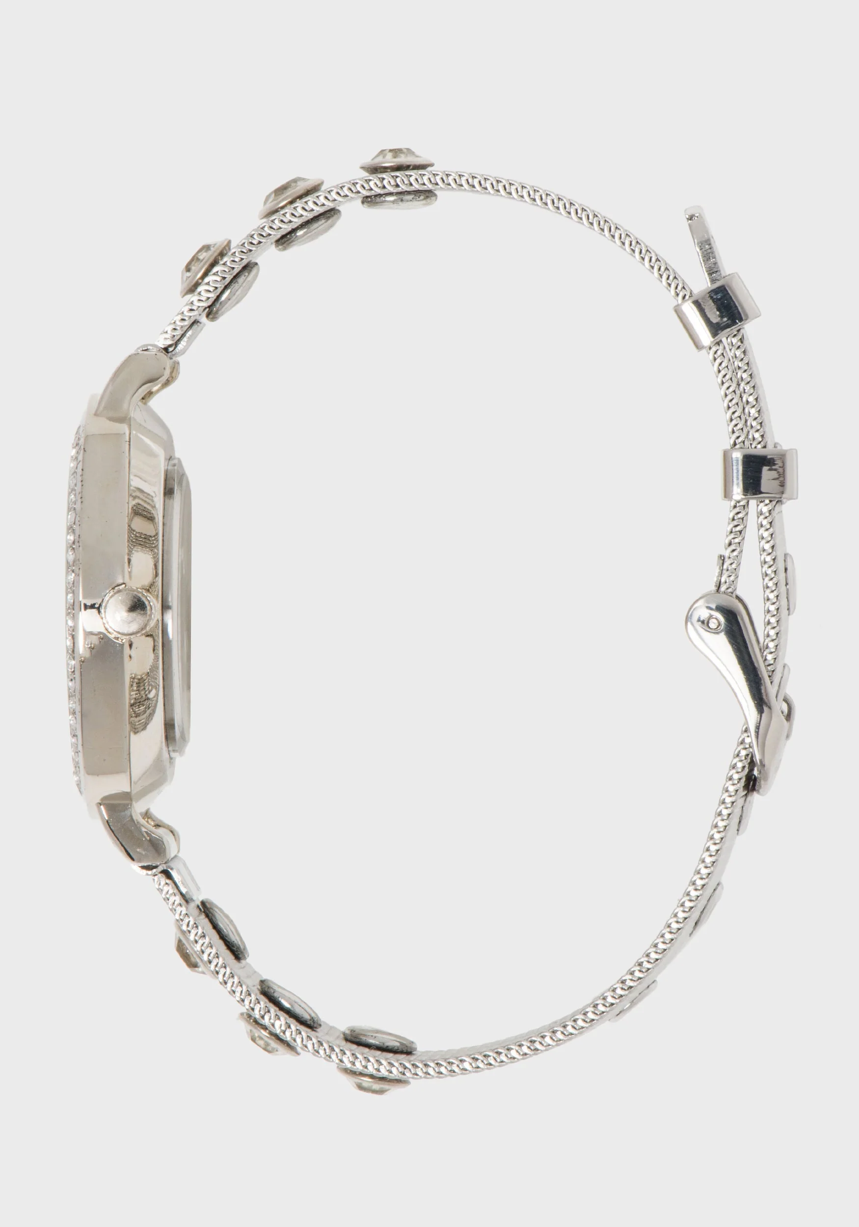 Silver Crystal Band Watch - Image 3