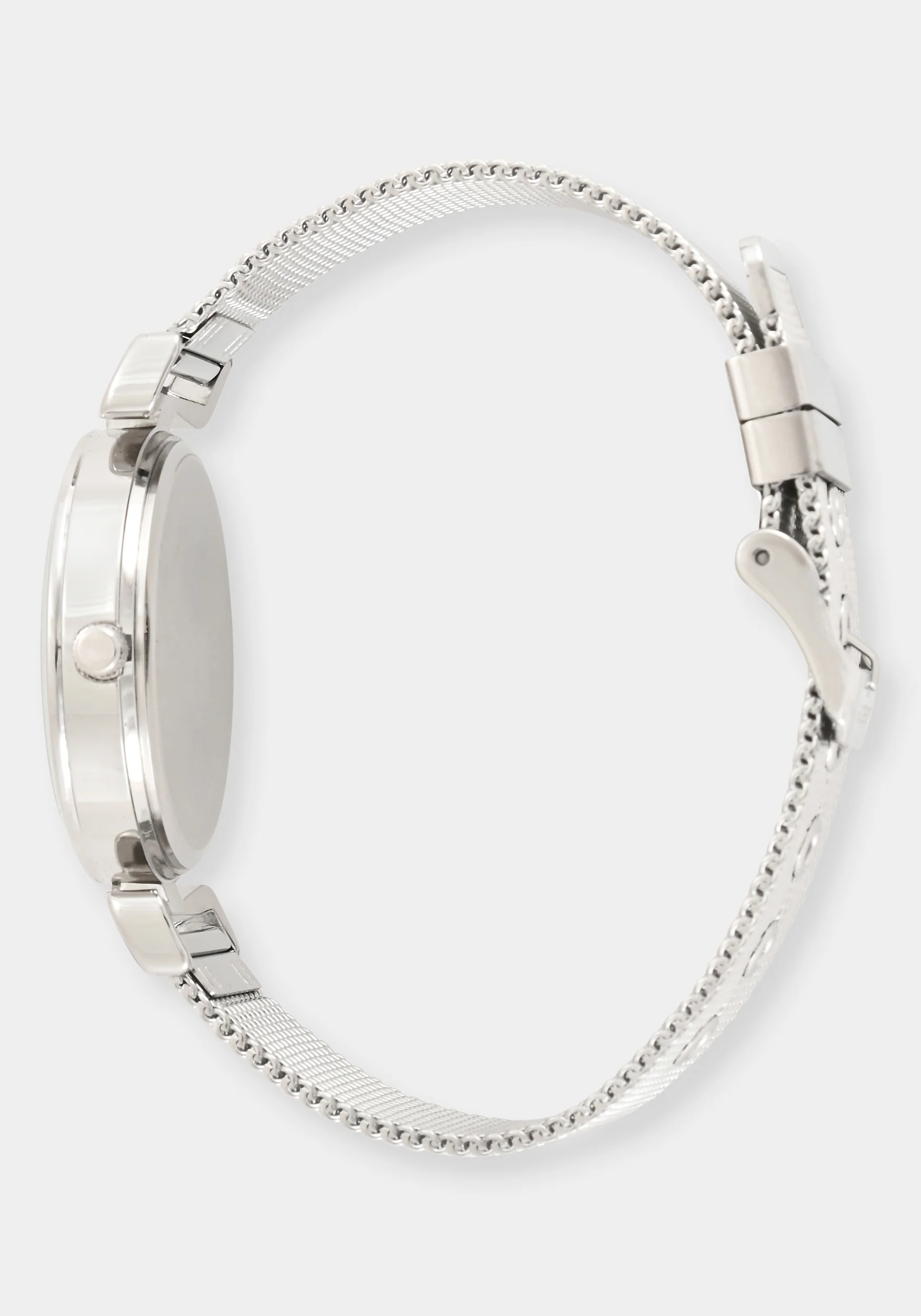 Silver Mesh Strap Round Diamond Dial Watch - Image 2