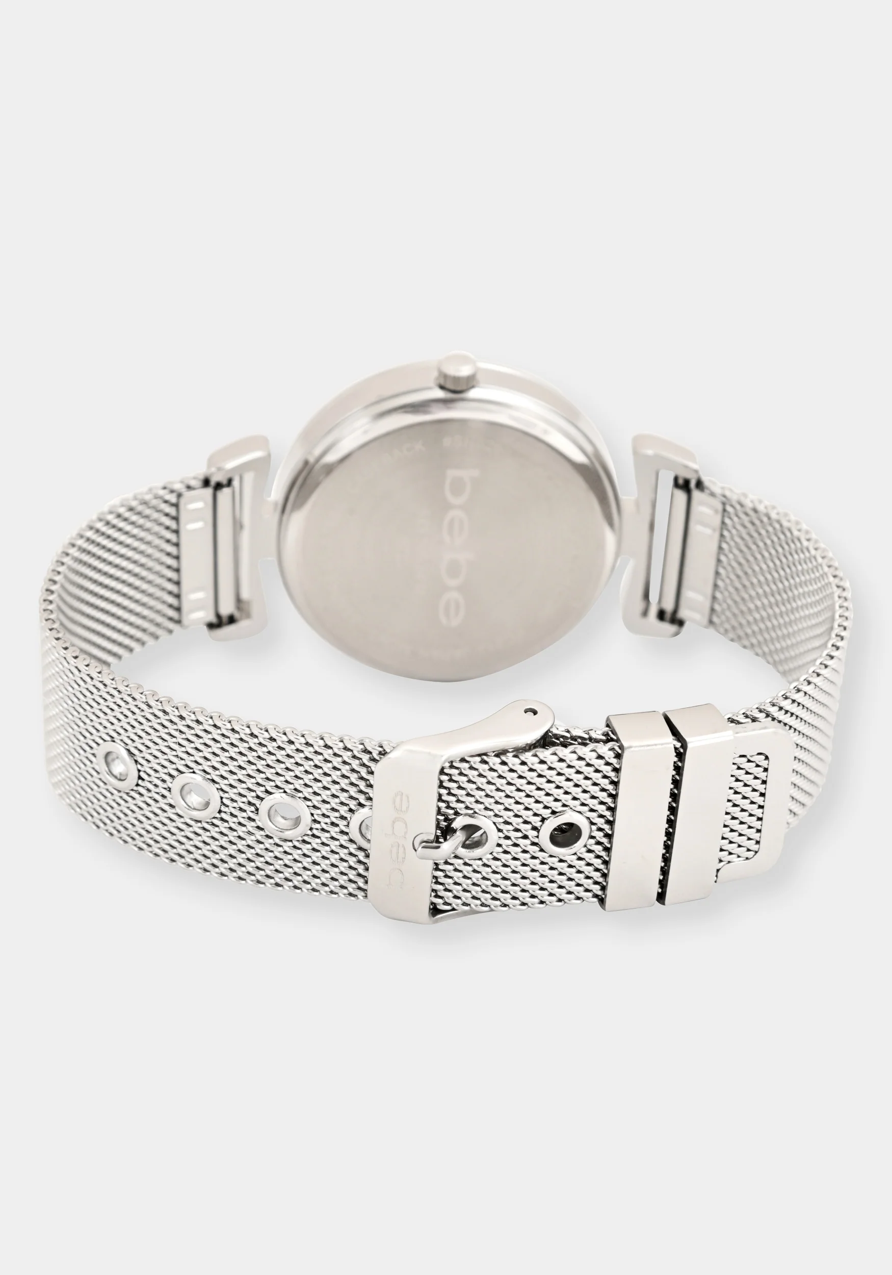 Silver Mesh Strap Round Diamond Dial Watch - Image 3