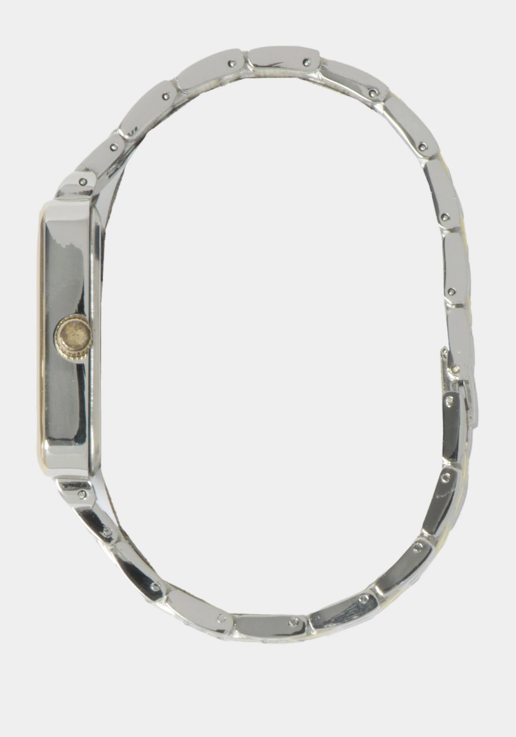 Silver Smooth Dial Crystal Bezel Watch - Image 2