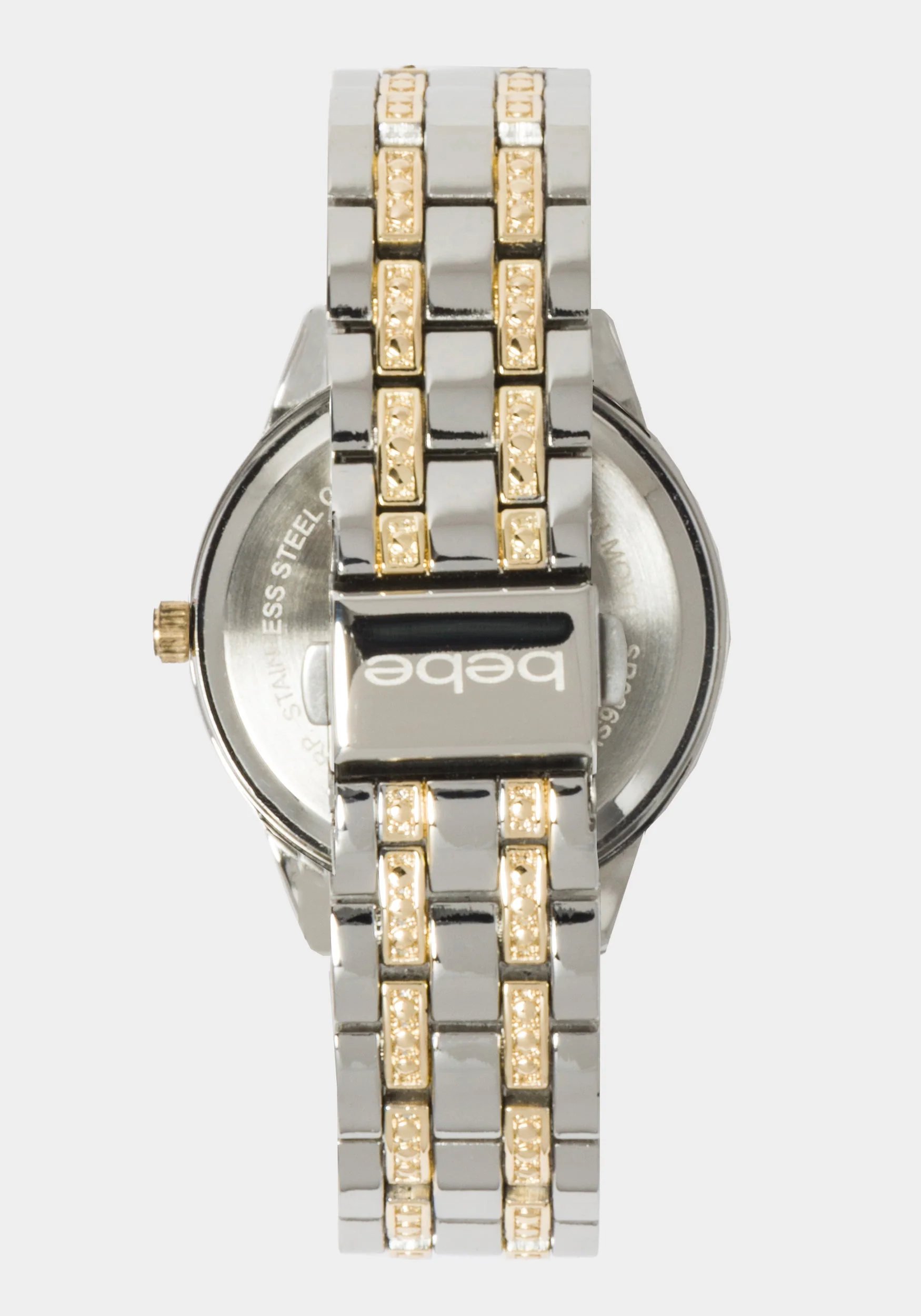 Silver Textured Dial Crystal Bezel Watch - Image 4