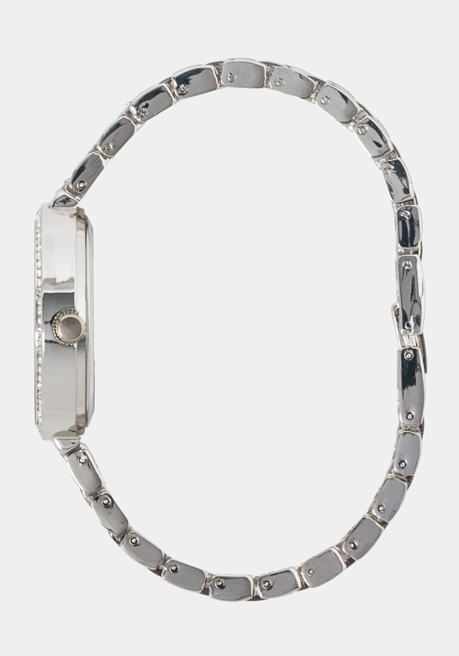Silver Two Tone Pave Roman Numeral Watch - Image 3