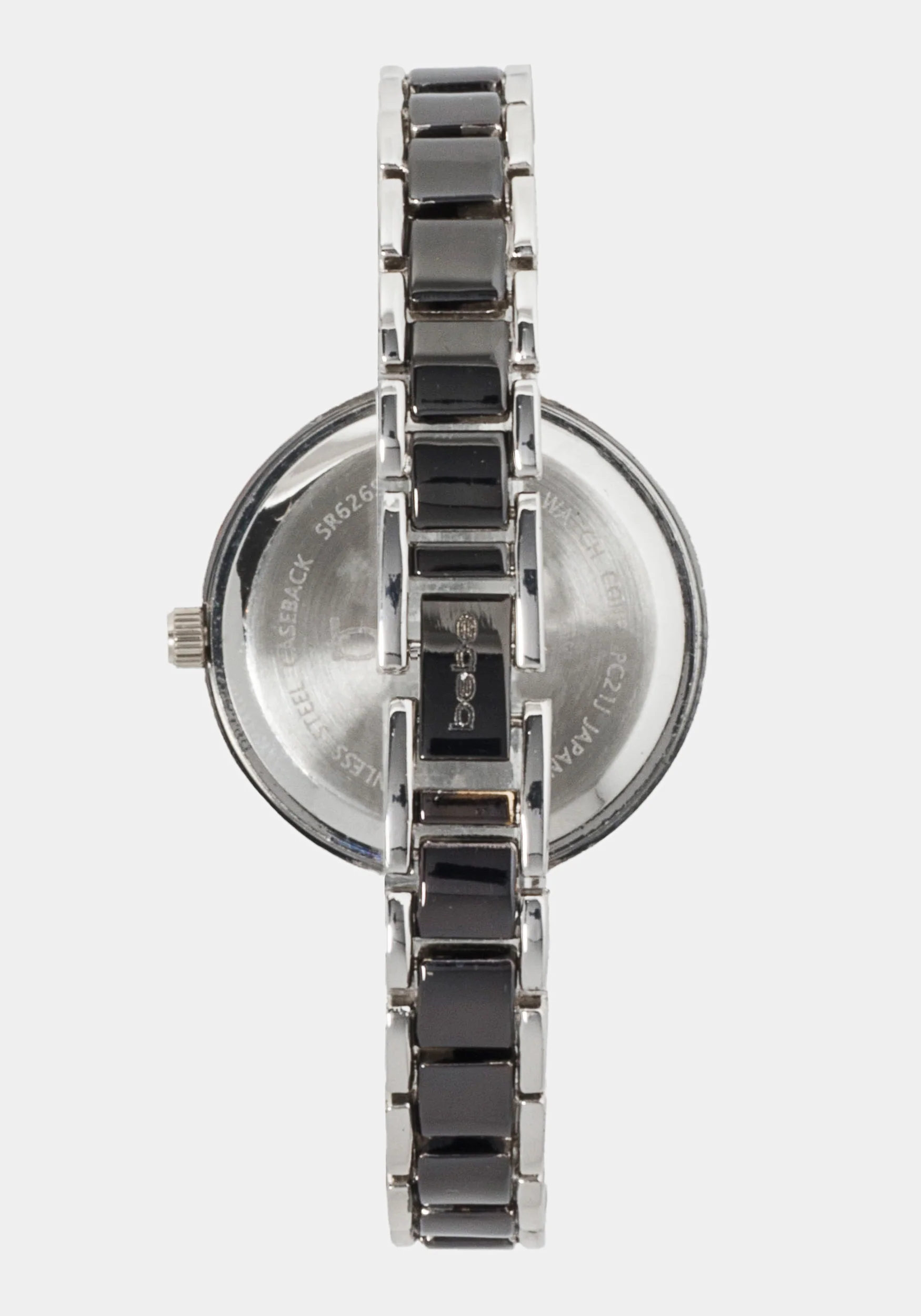Silver Two Tone Pave Roman Numeral Watch - Image 4