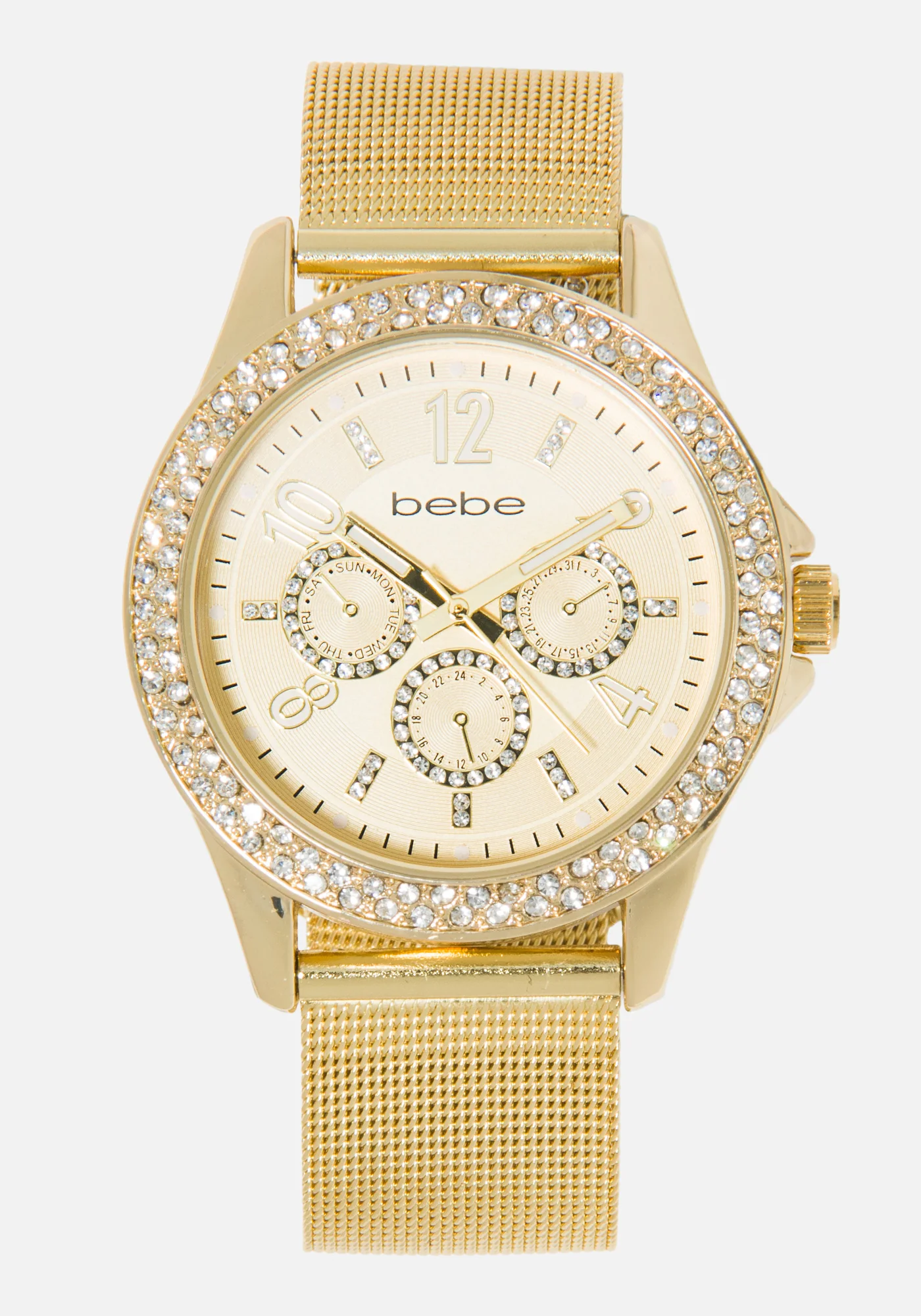 Single Row Crystal Bezel 3 Band Watch - Image 5