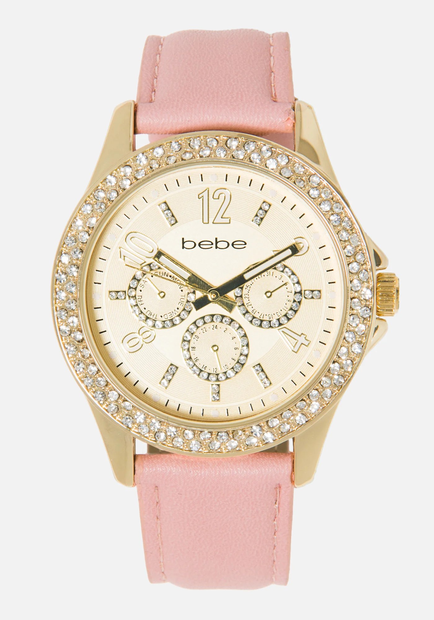 Single Row Crystal Bezel 3 Band Watch - Image 6