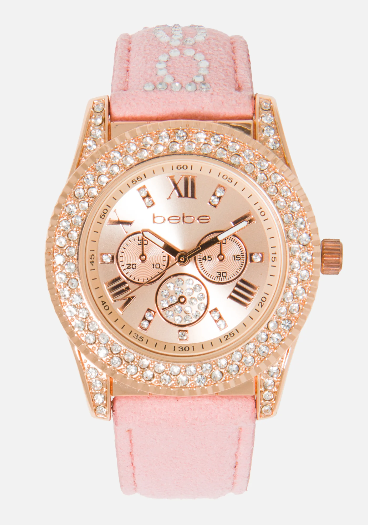 Single Row Crystal Bezel 3 Band Watch - Image 6