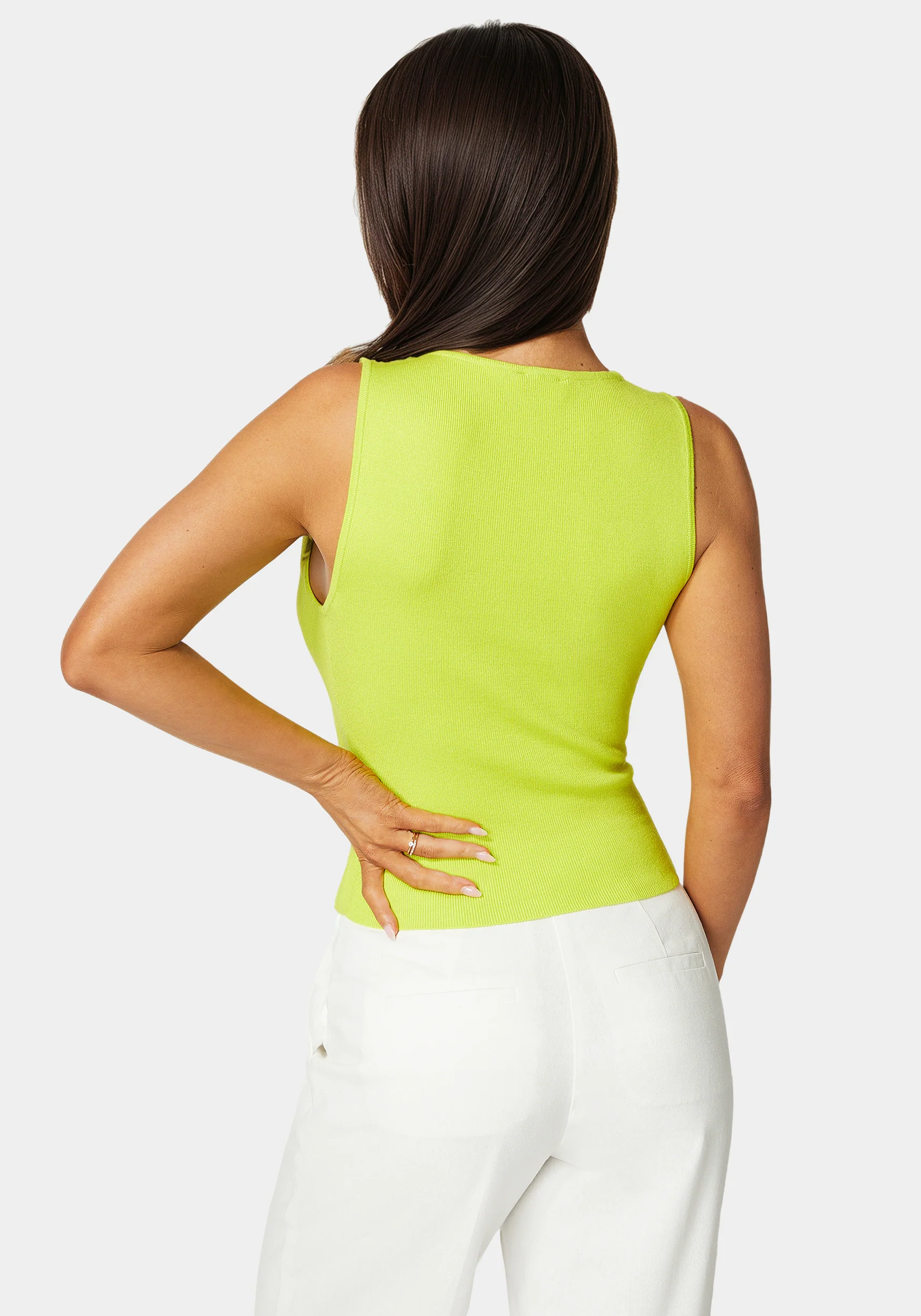Sleeveless Assymetric Zipper Sweater Top - Image 3