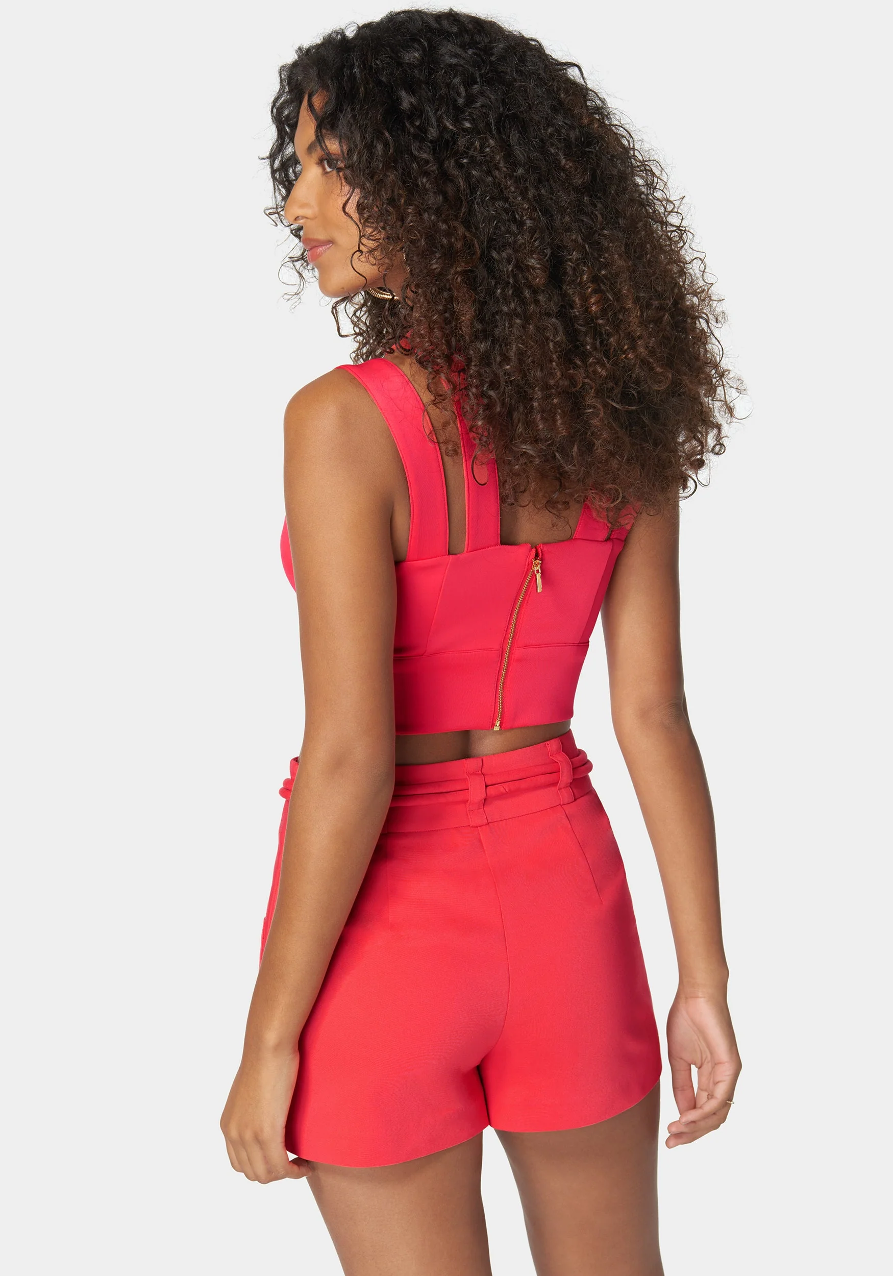 Sleeveless Front Keyhole Multi Strap Knit Top - Image 3